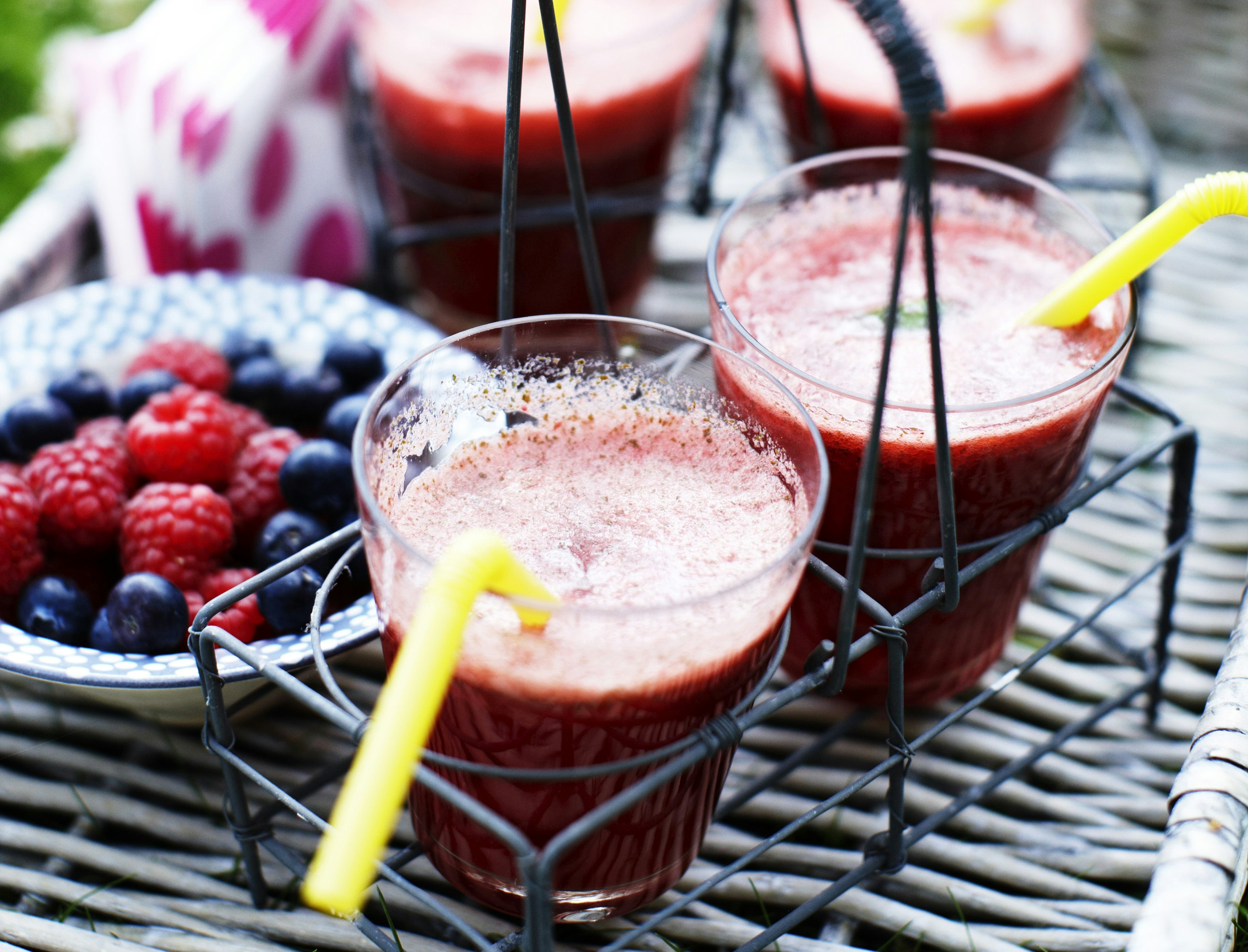 Alkoholfri hindbærdrik med brus