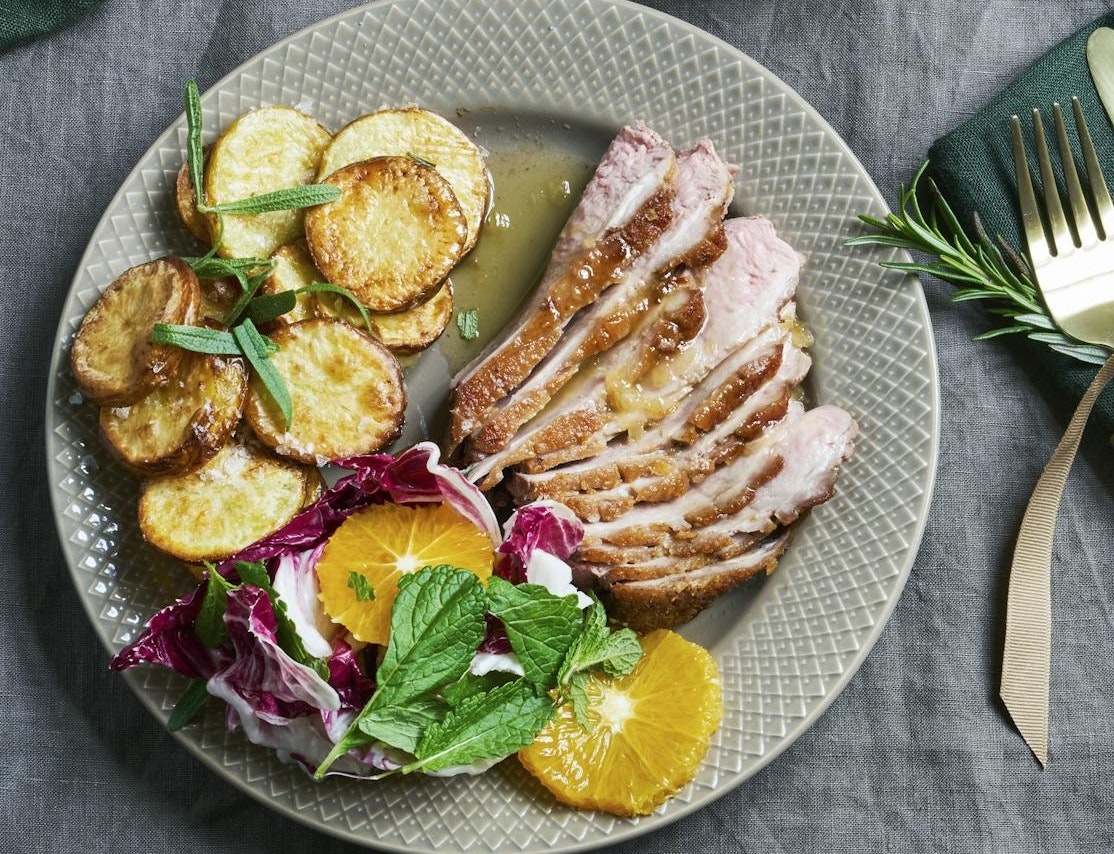 Andebryst med orangesauce