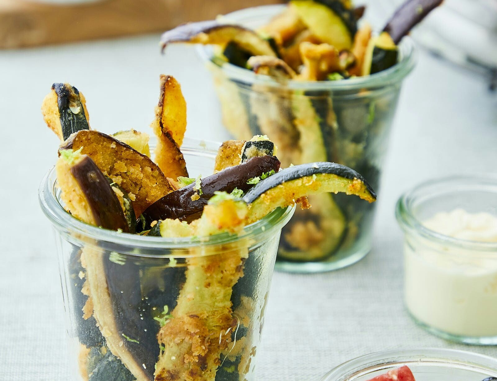 Aubergine- og squashfritter