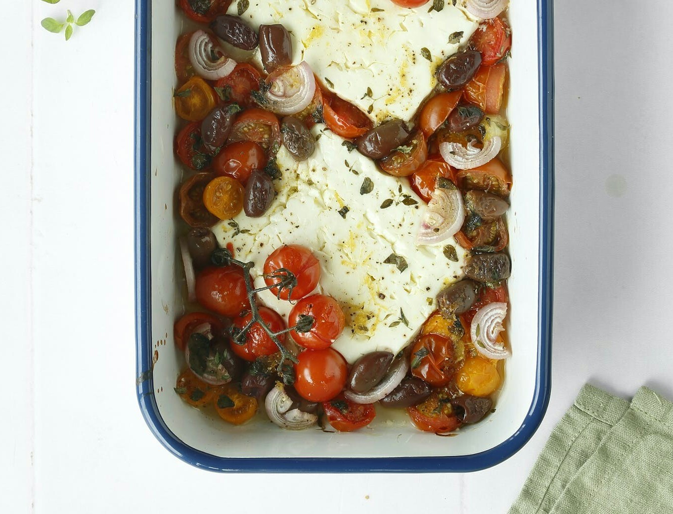 Bagt feta med tomater og oregano