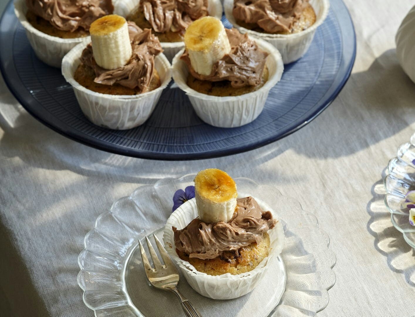 Banancupcakes med chokoladefrosting