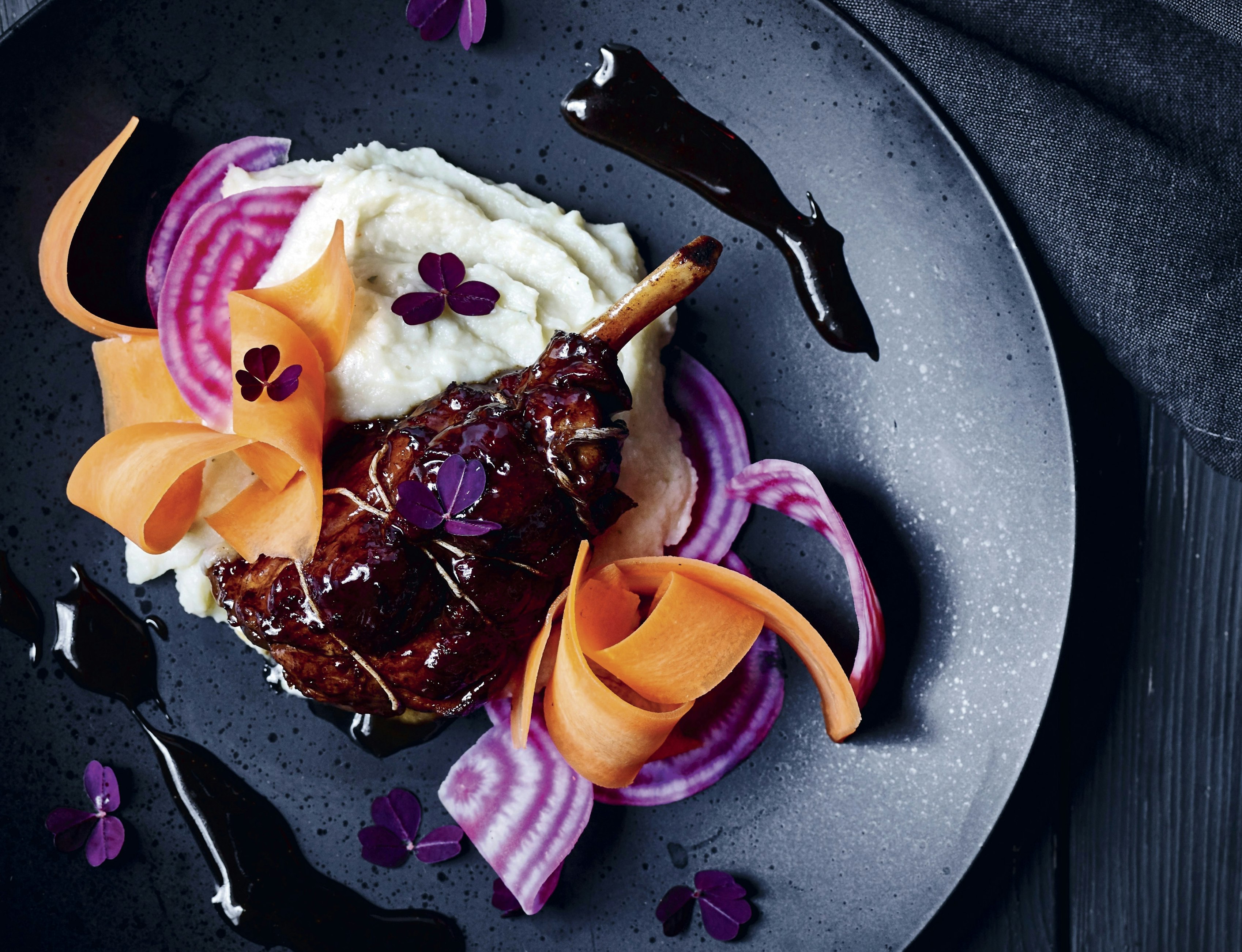 Bariserede spoleben og kartoffelmos med pastinak