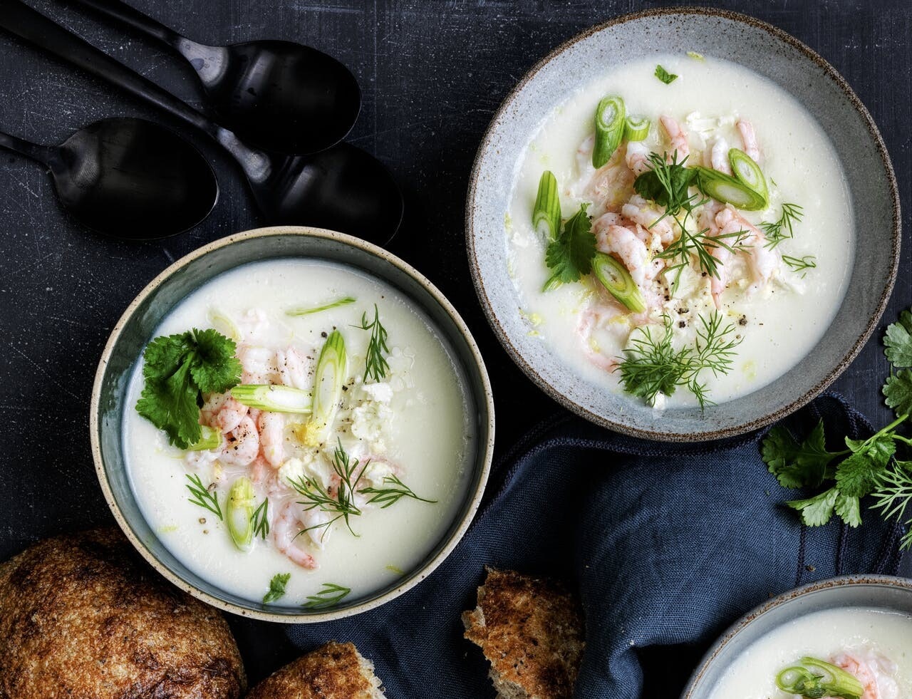 Blomkålssuppe med rejer