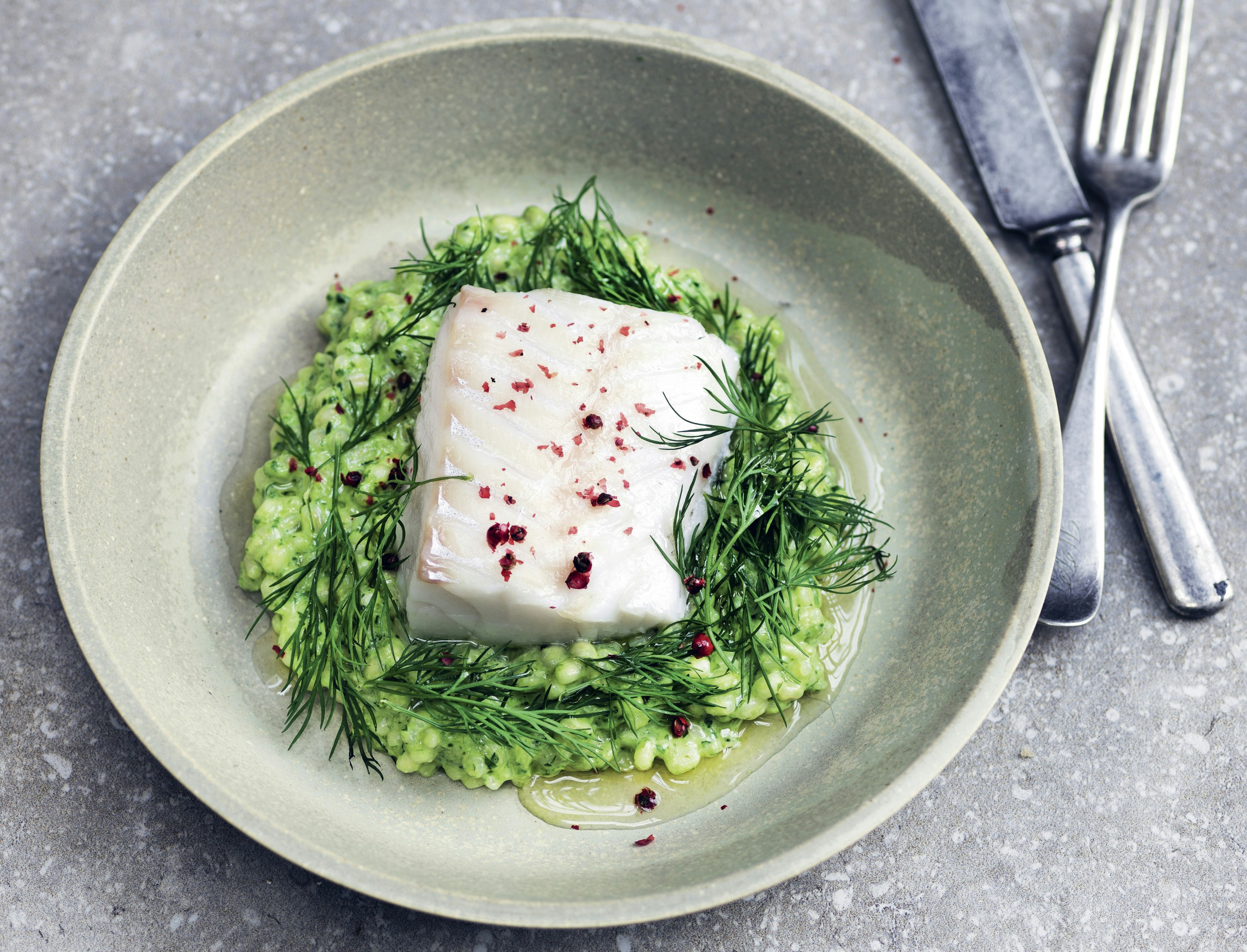 Bygotto med dampet torsk