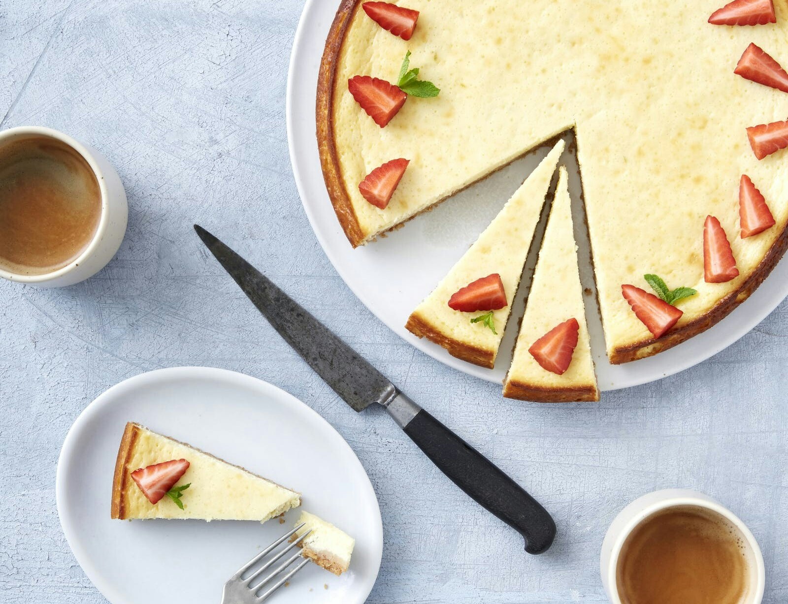 Cheesecake med lime og jordbær