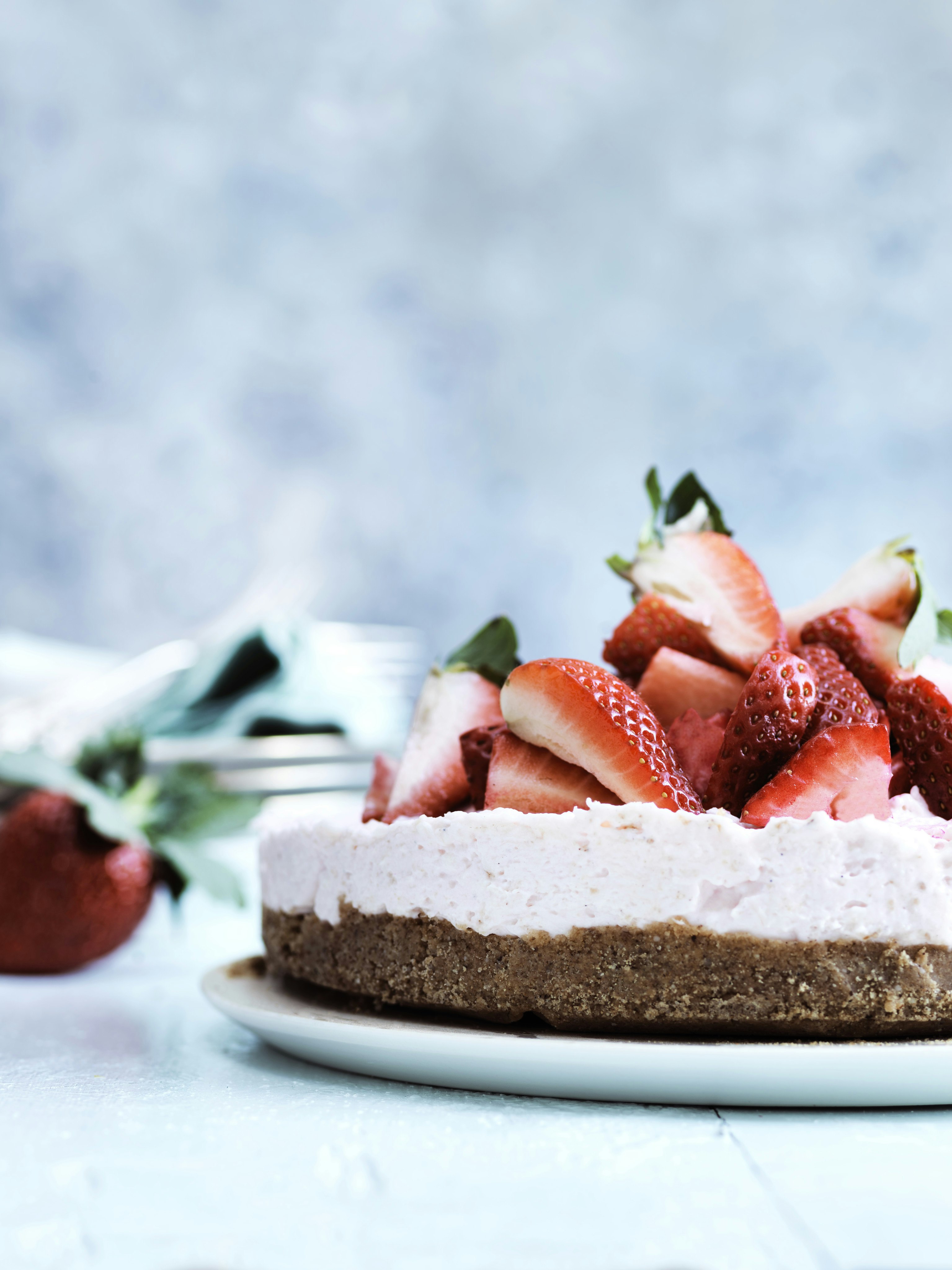 Cheesecake med mascarpone og jordbær