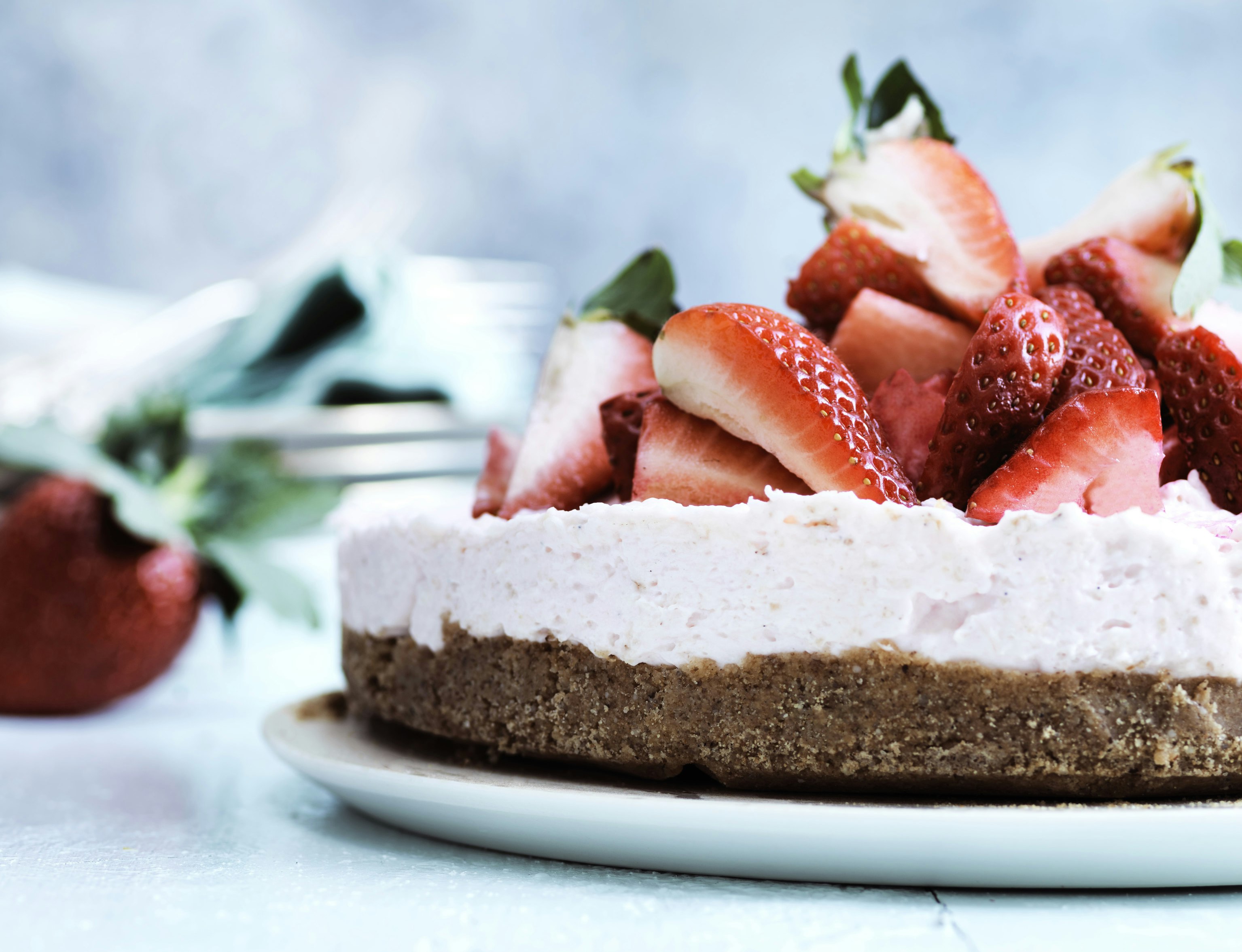 Cheesecake med mascarpone og jordbær