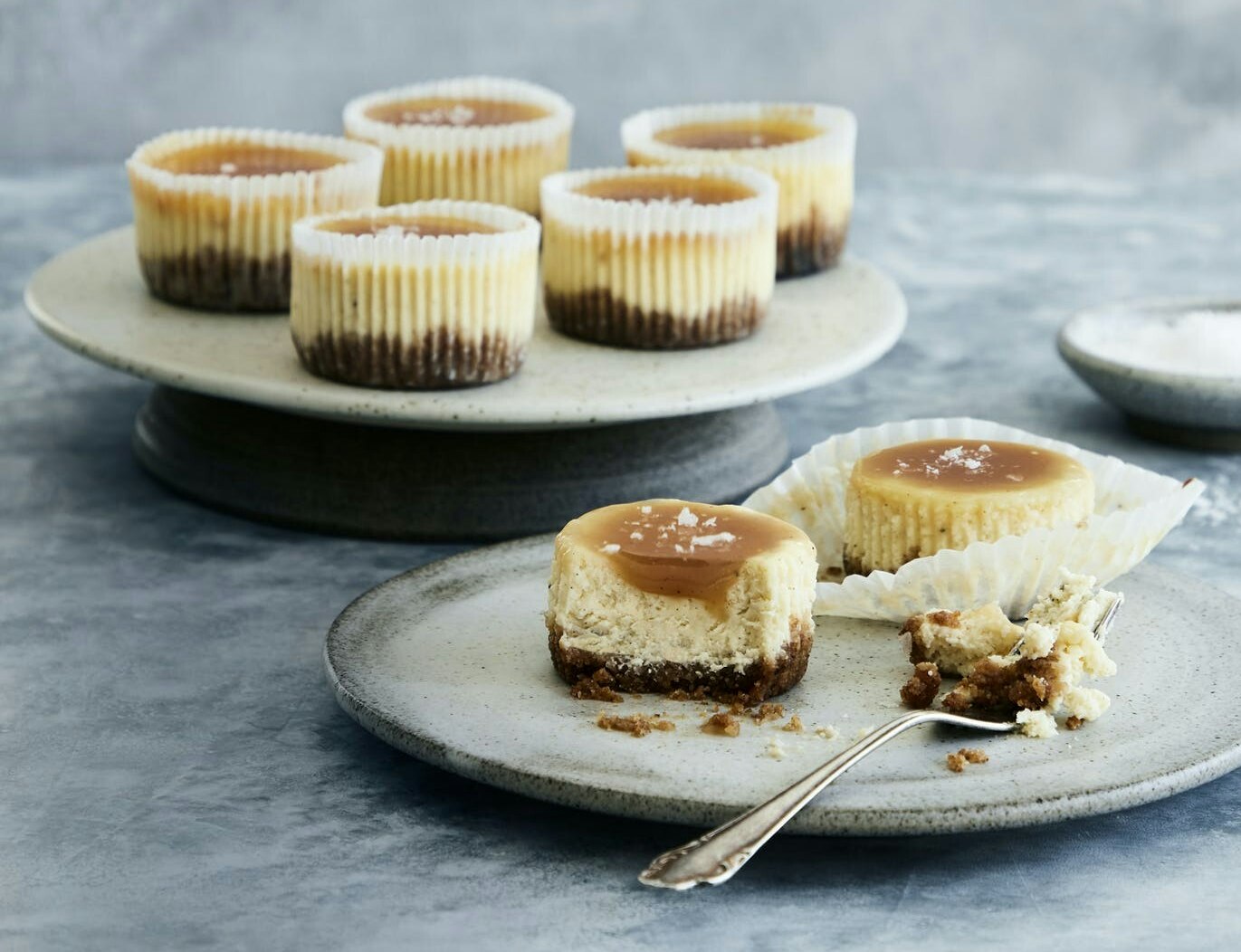 Cheesecake-muffins med saltkaramel