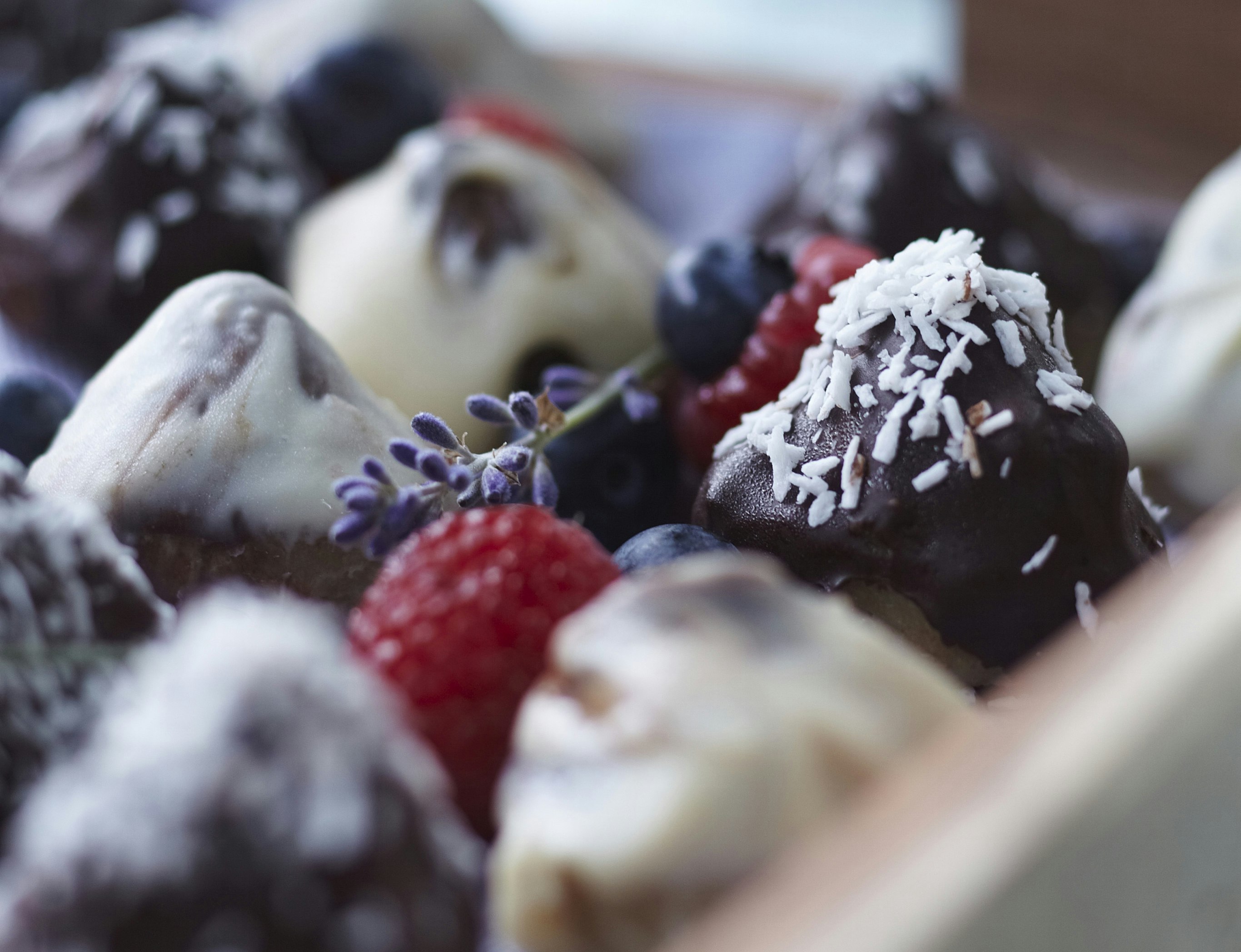 Chokoladetoppe med marcipanbund