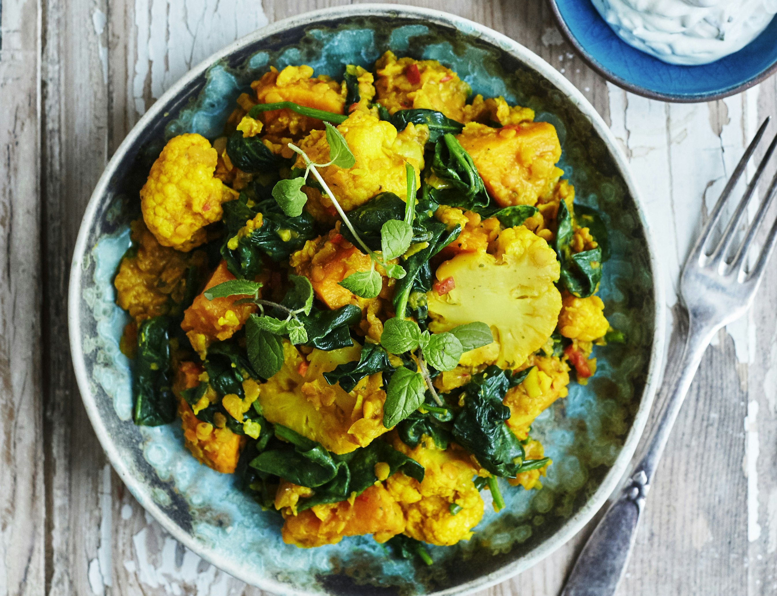 Dahl med græskar og blomkål