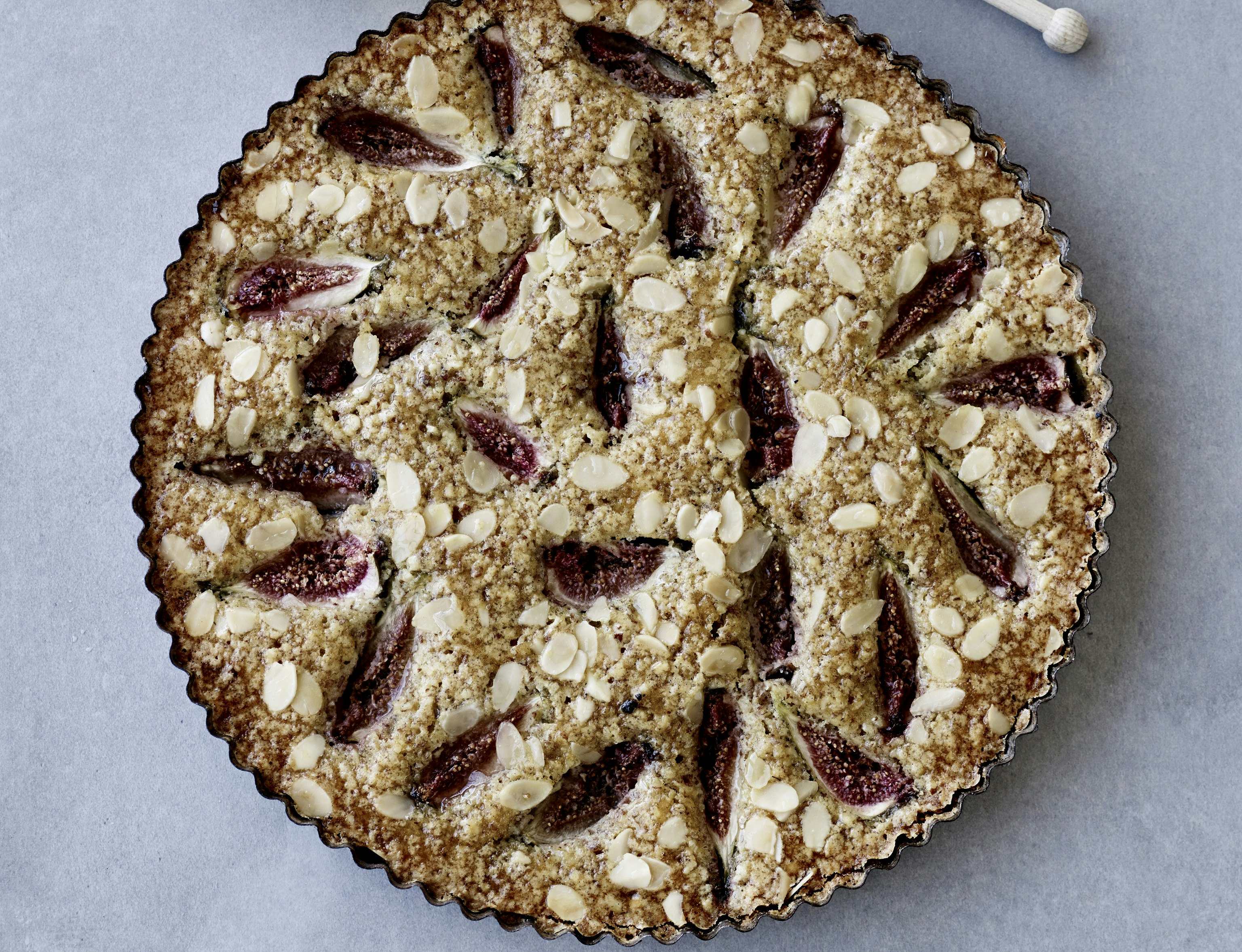 Figentærte med honning og mandler