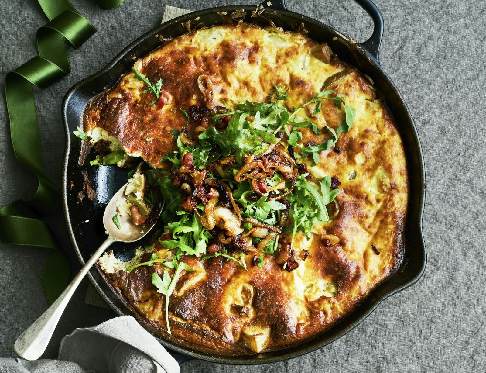 Fritatta med porre, kartofler og nduja
