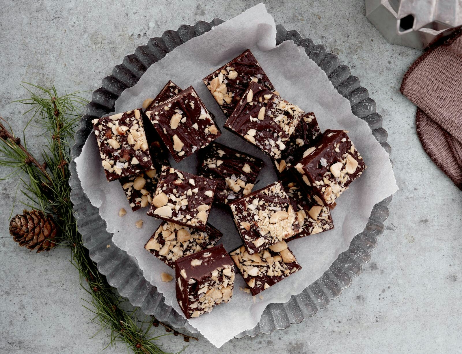 Fudge med snickers-smag