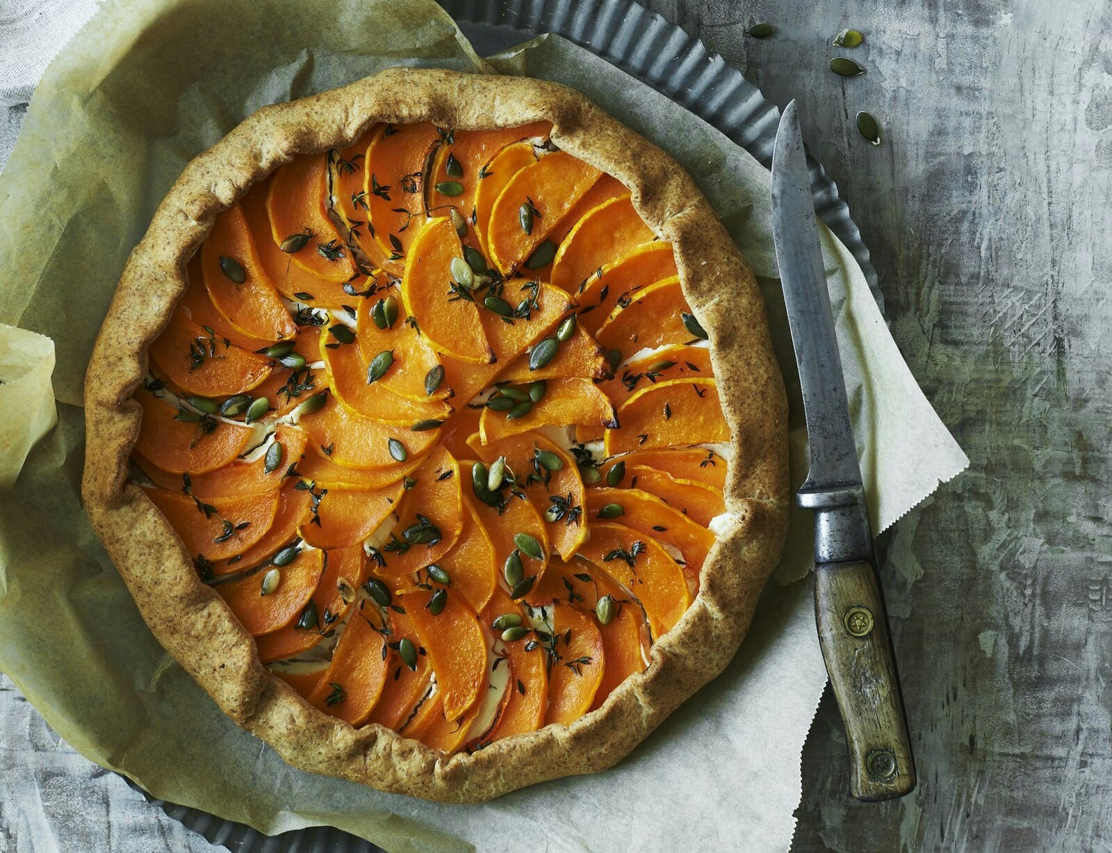 Græskargalette med ricotta og timian