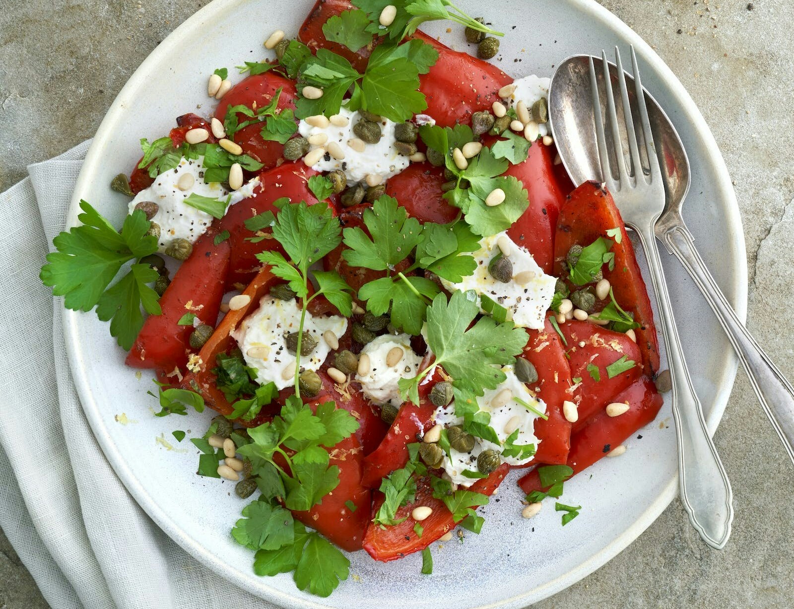 Grillede peberfrugter med ricottacreme