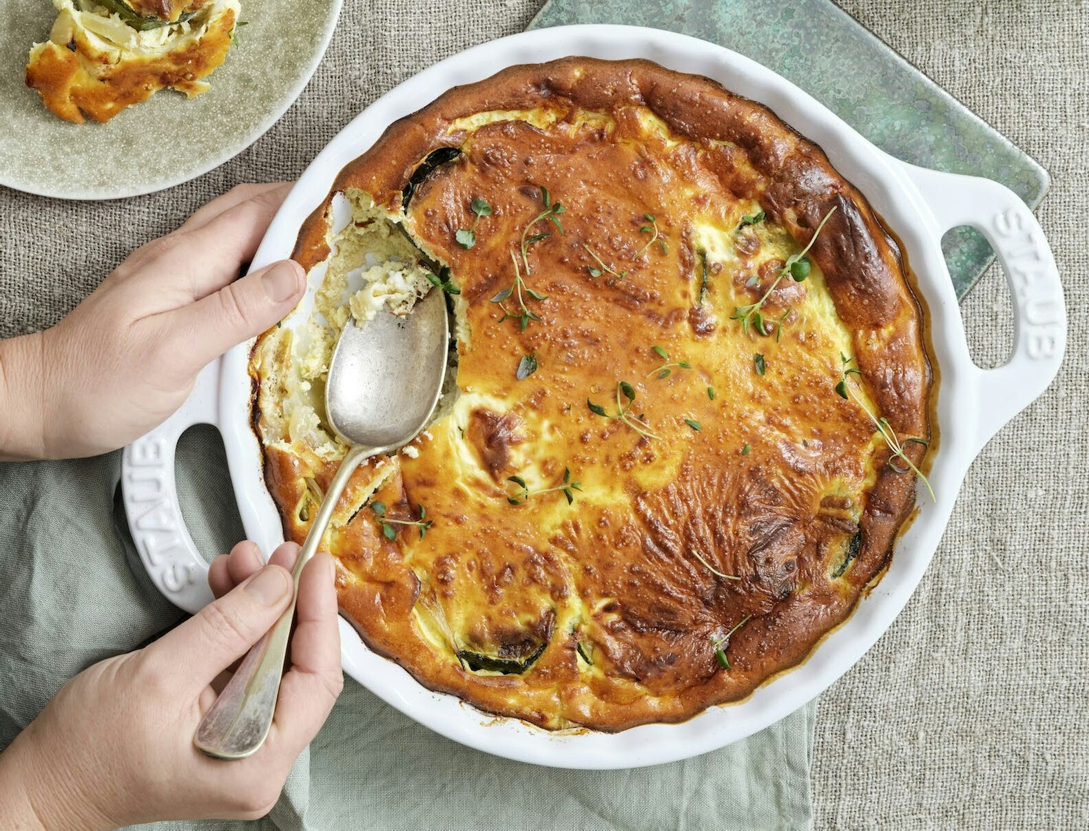 Grøntsagsflan med squash og gedeost