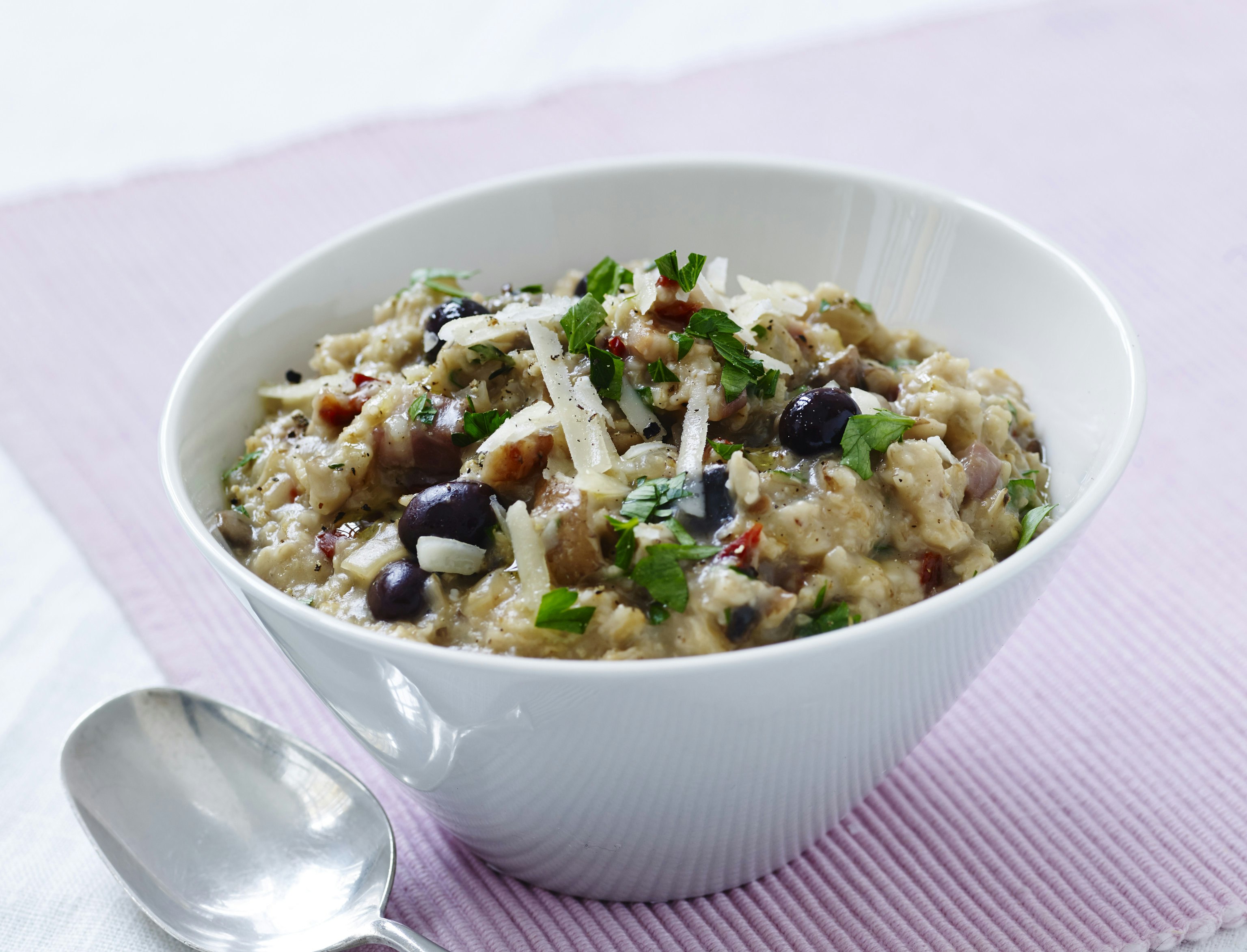 Havregrød med stegte svampe