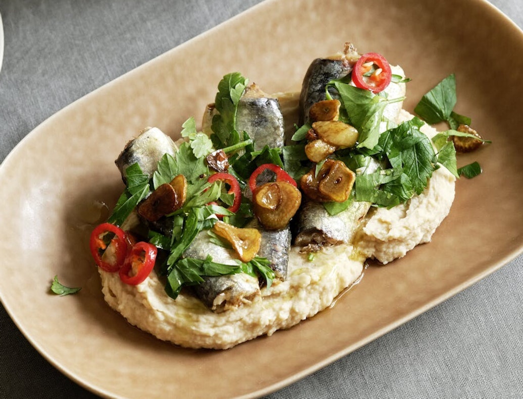 Hvid bønnecreme med sardiner