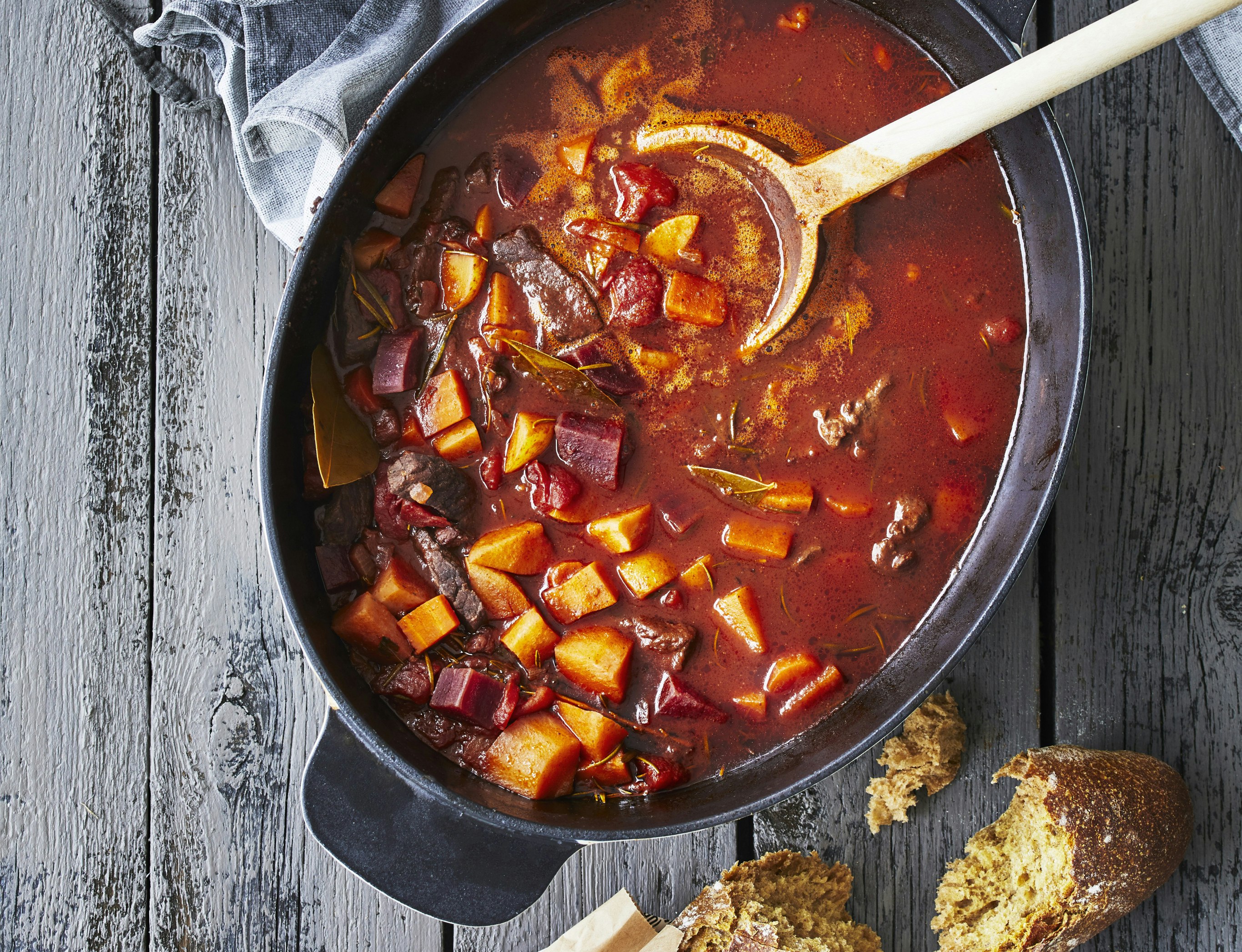 Italiensk suppe med skært oksekød