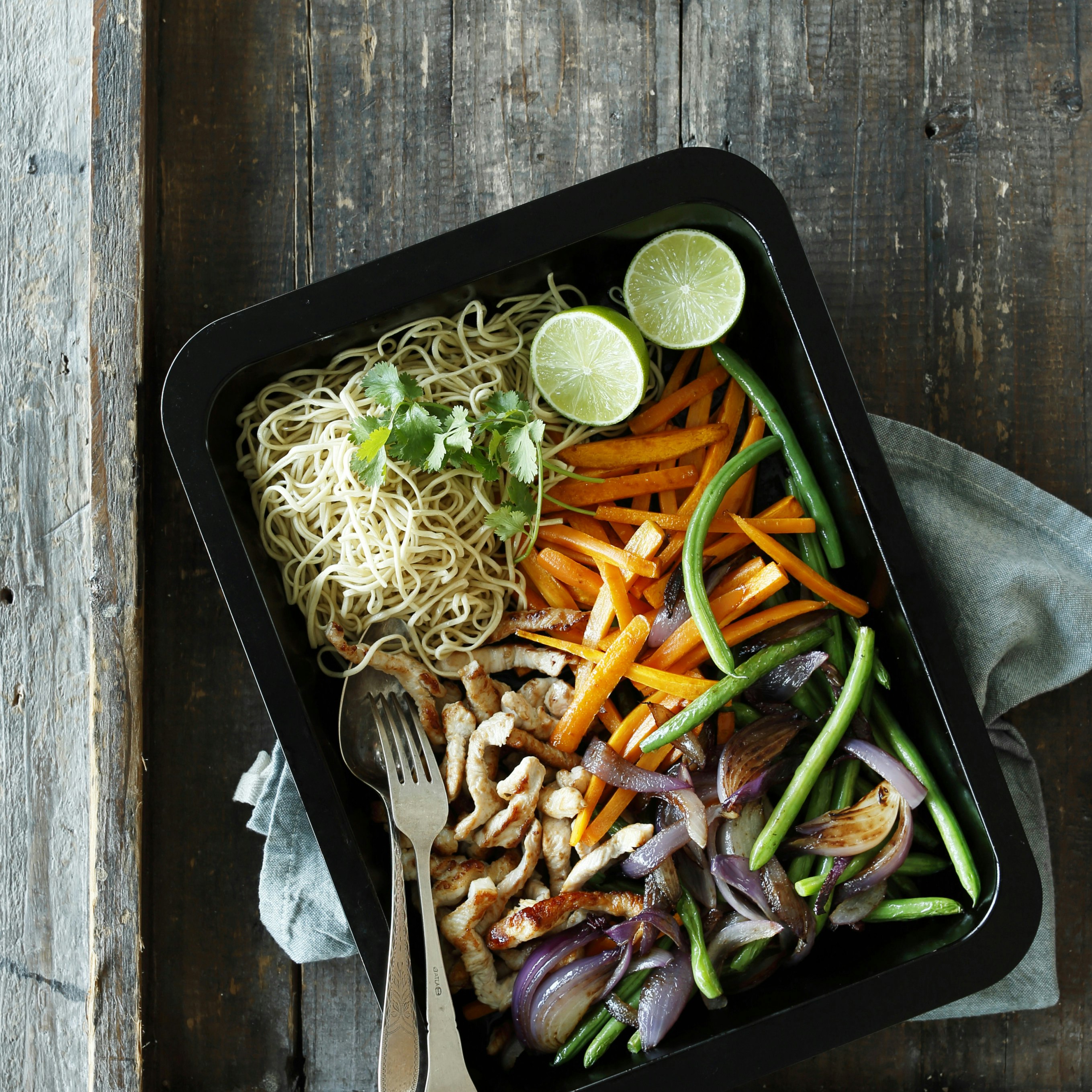 Kalkun og lynstegte grøntsager i wok