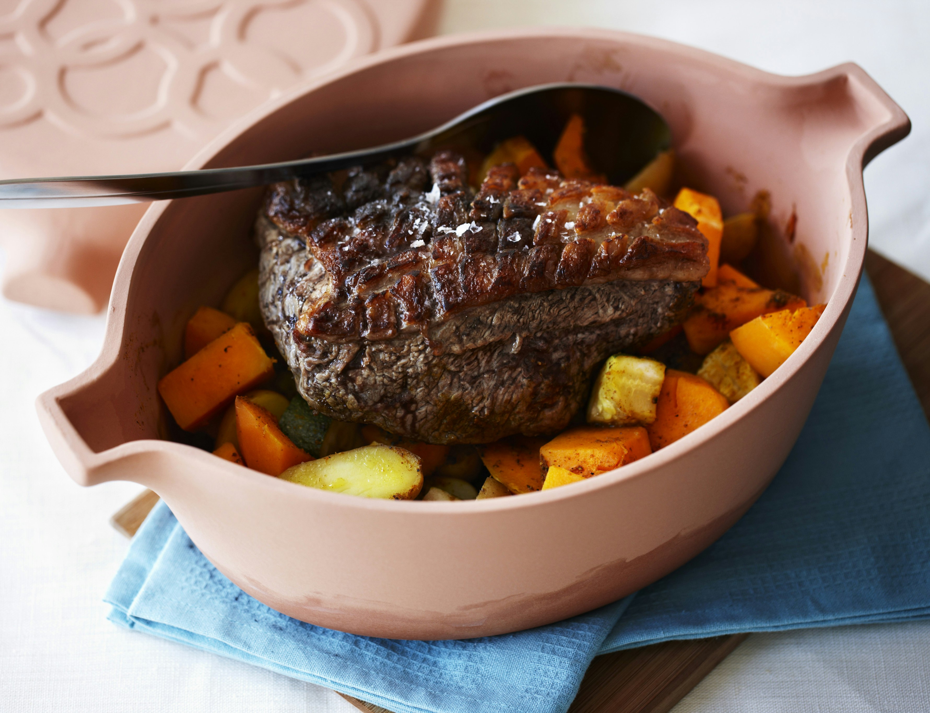 Kalveculotte med græskar og kartofler