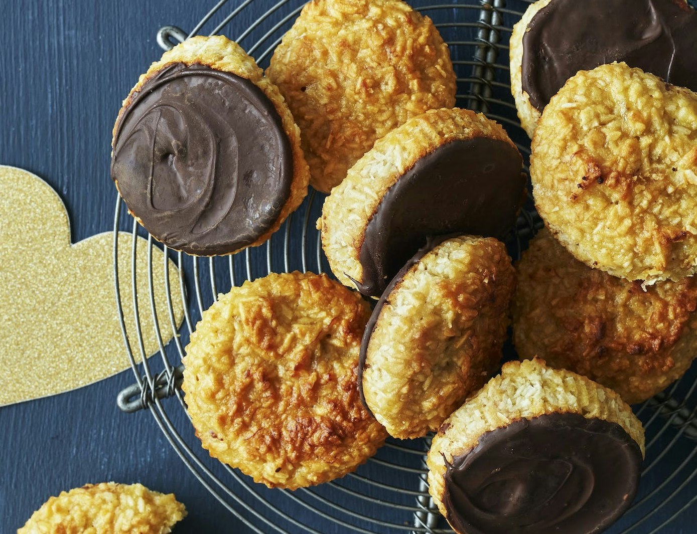 Kokostoppe med banan og chokolade