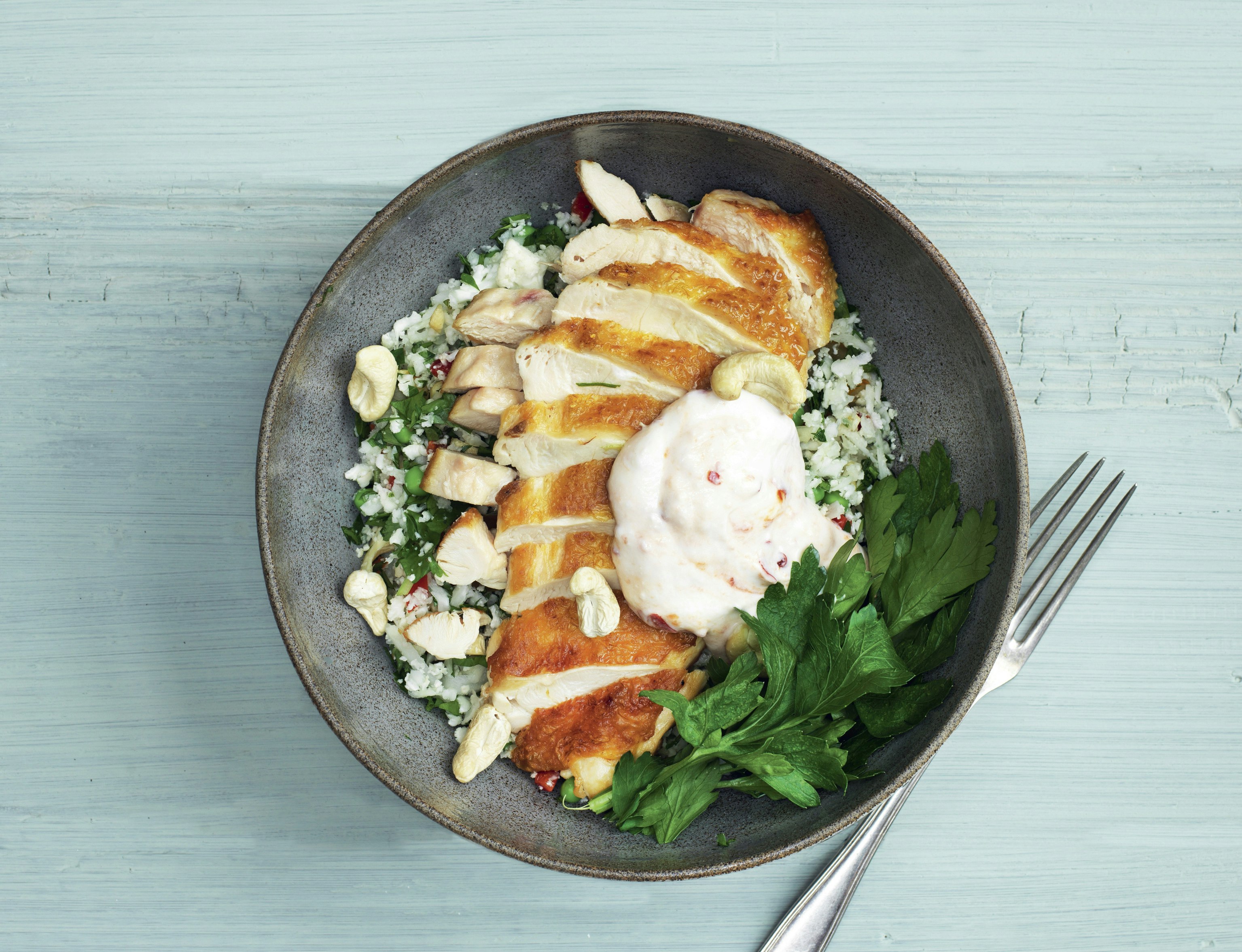 Kylling med blomkåls-tabbouleh