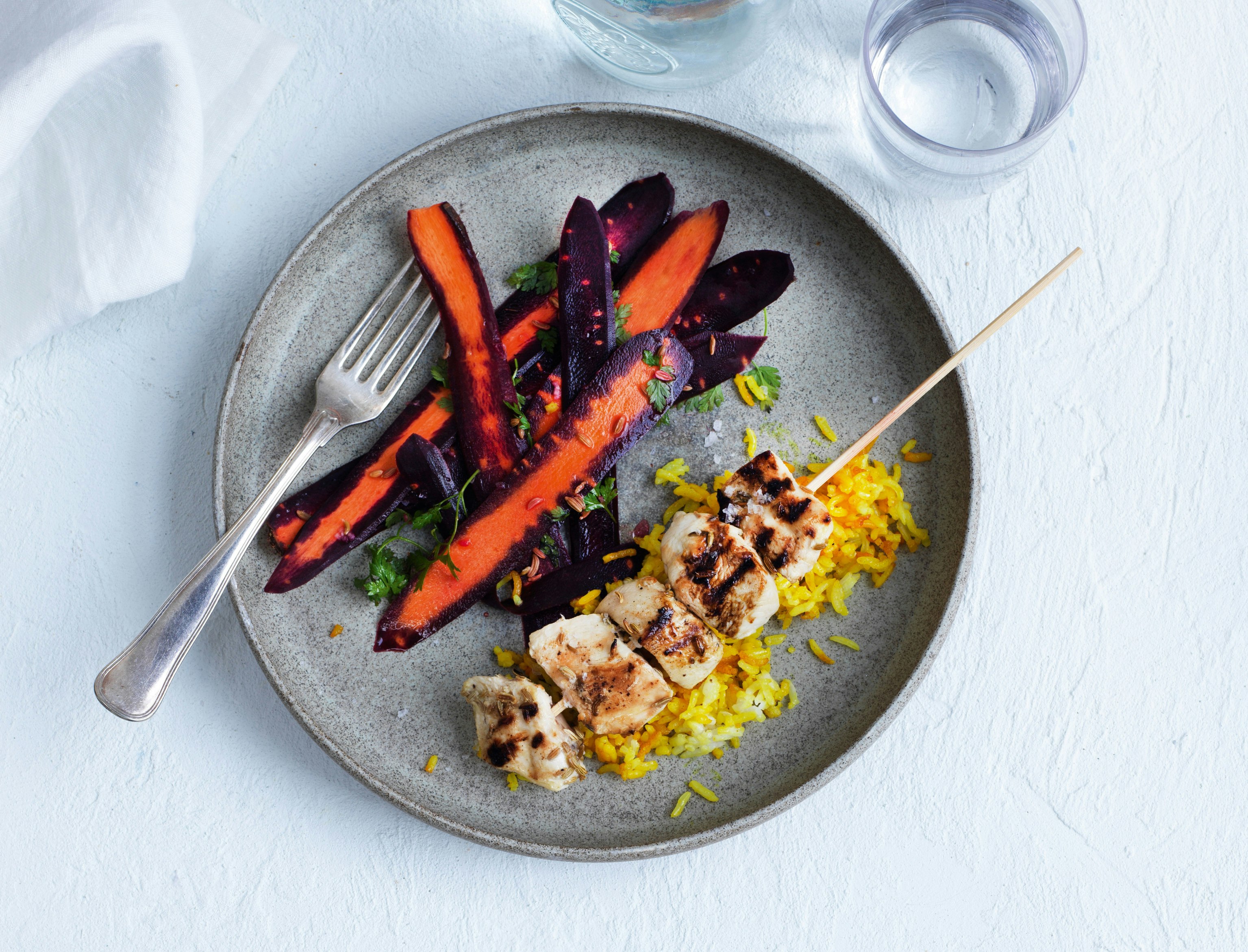 Kyllingespyd med appelsinmarinade