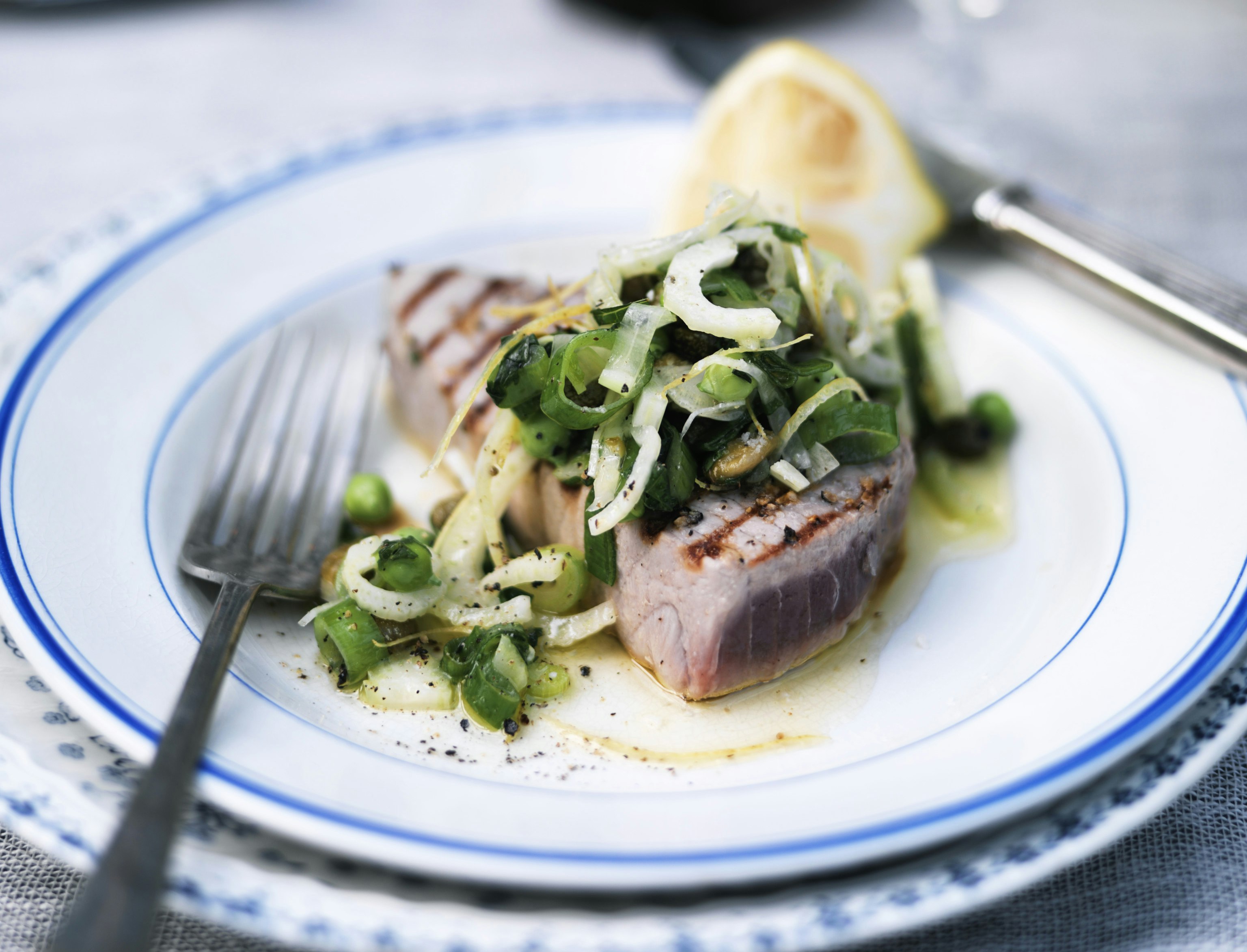 Lynstegt tun med salsa