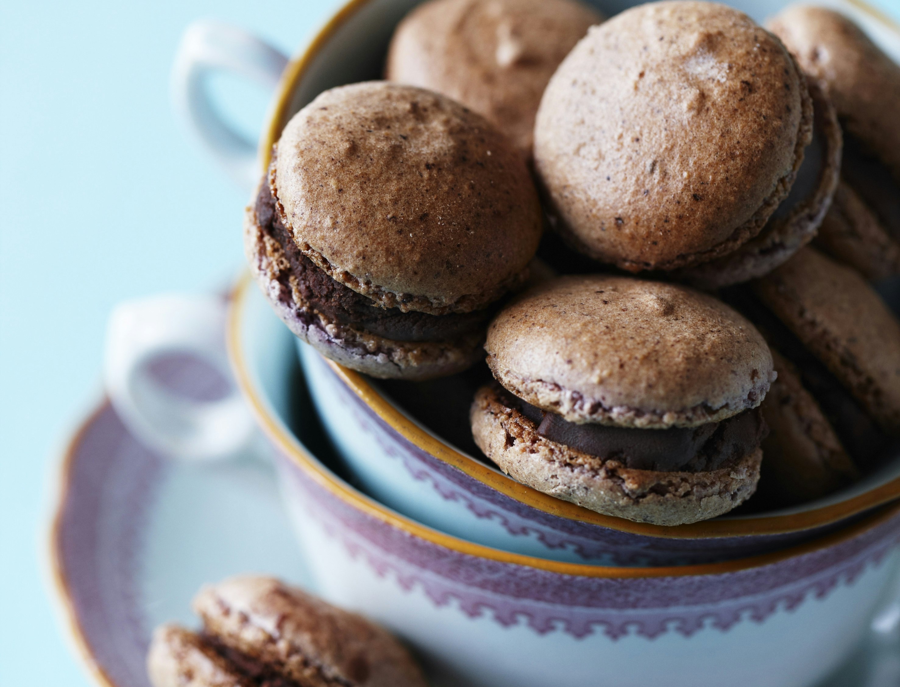 Macarons med chokoladeganache