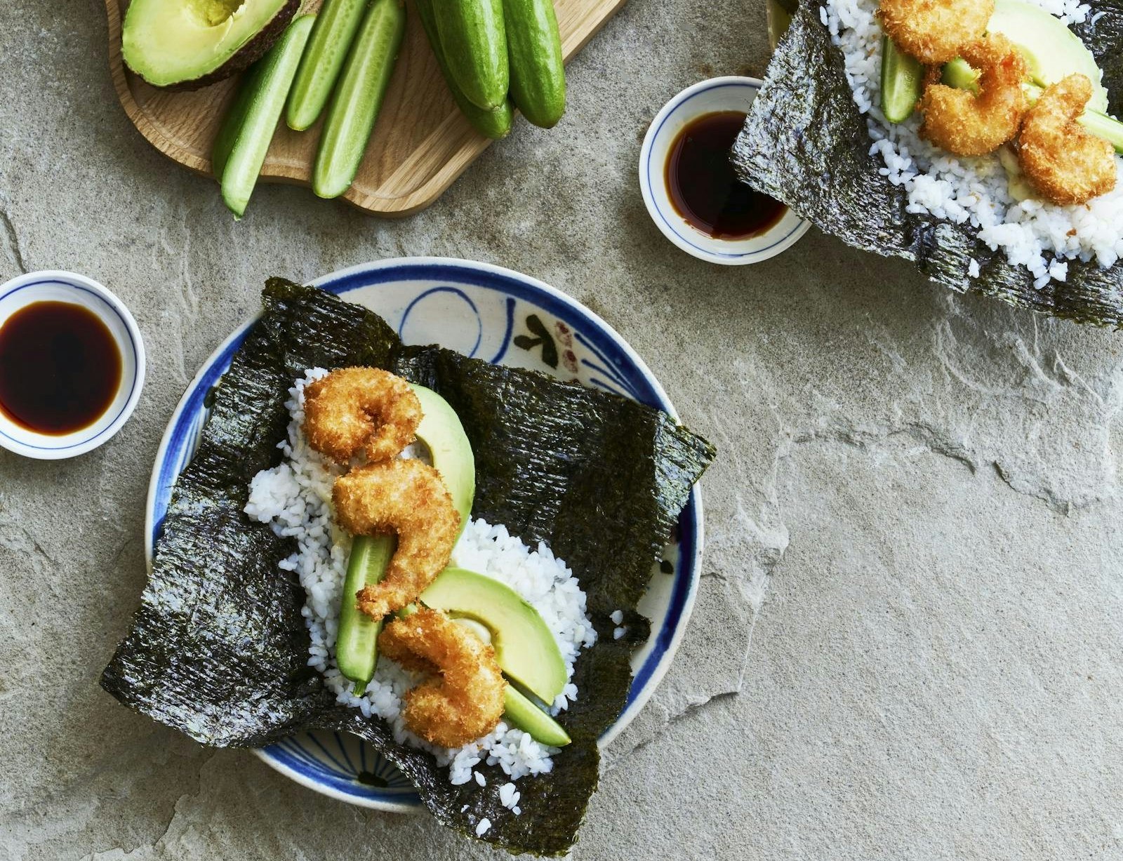 Mega-maki med sprøde rejer