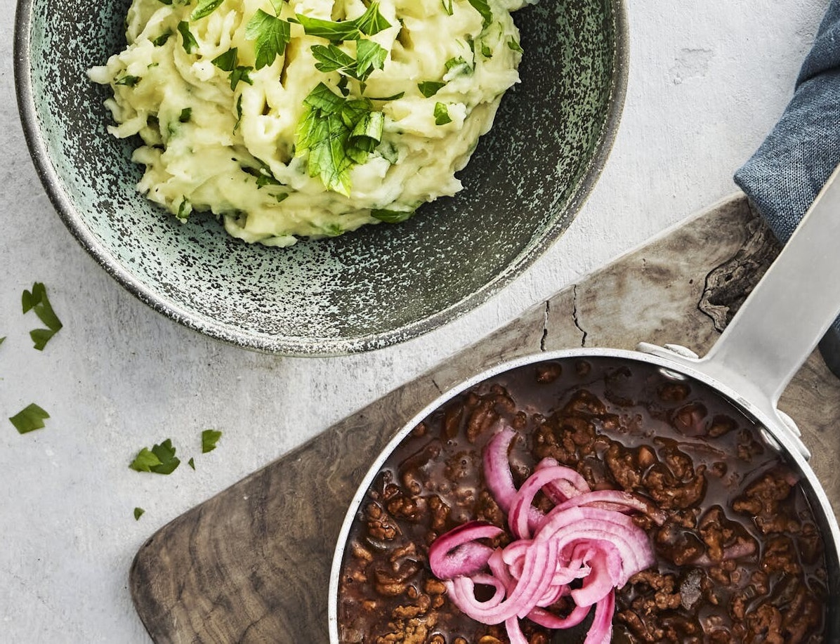 Millionbøf med kartoffel-persille-mos