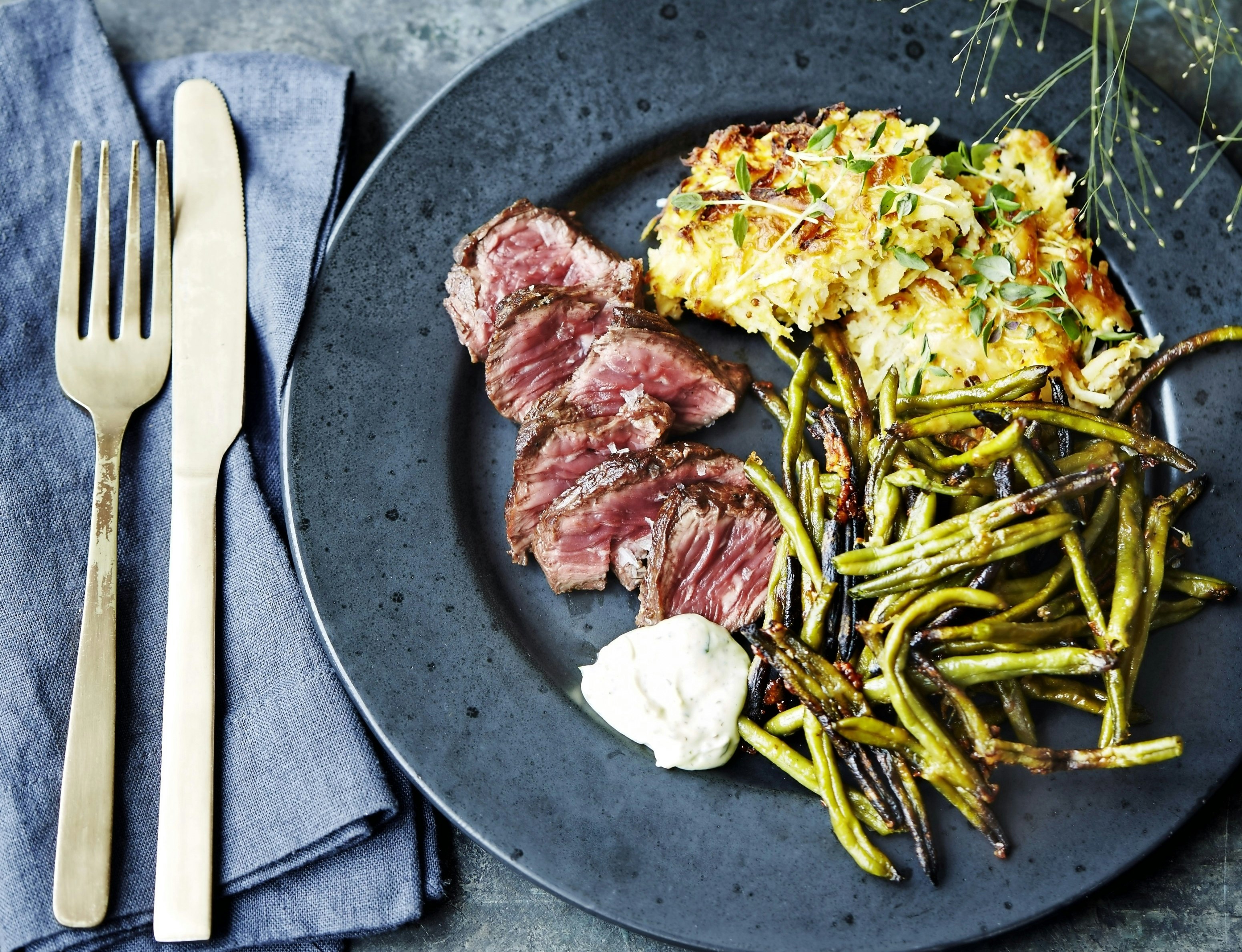 Nyretapper med rodfrugtgratin