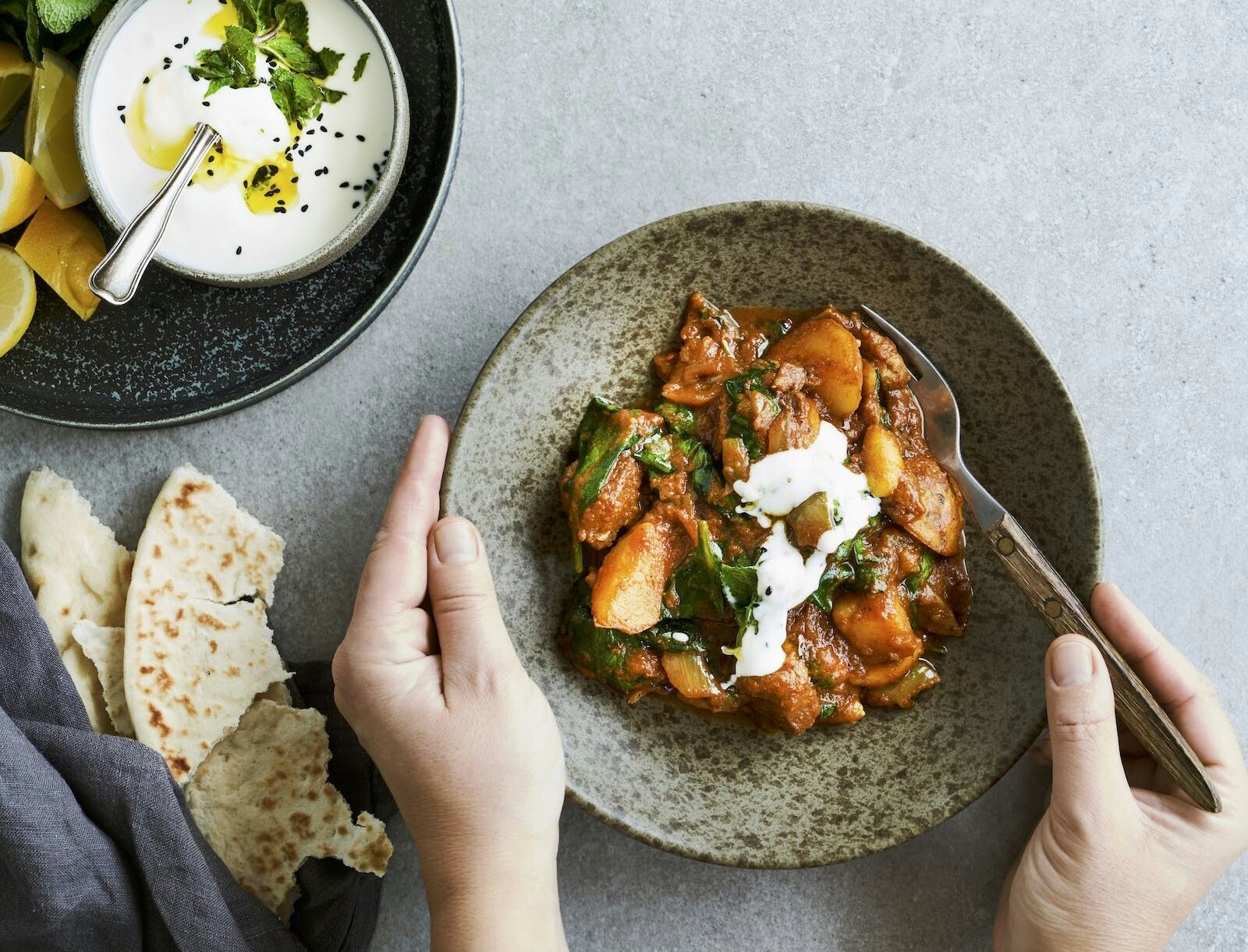 One pot-lam med kartofler og kokosmælk