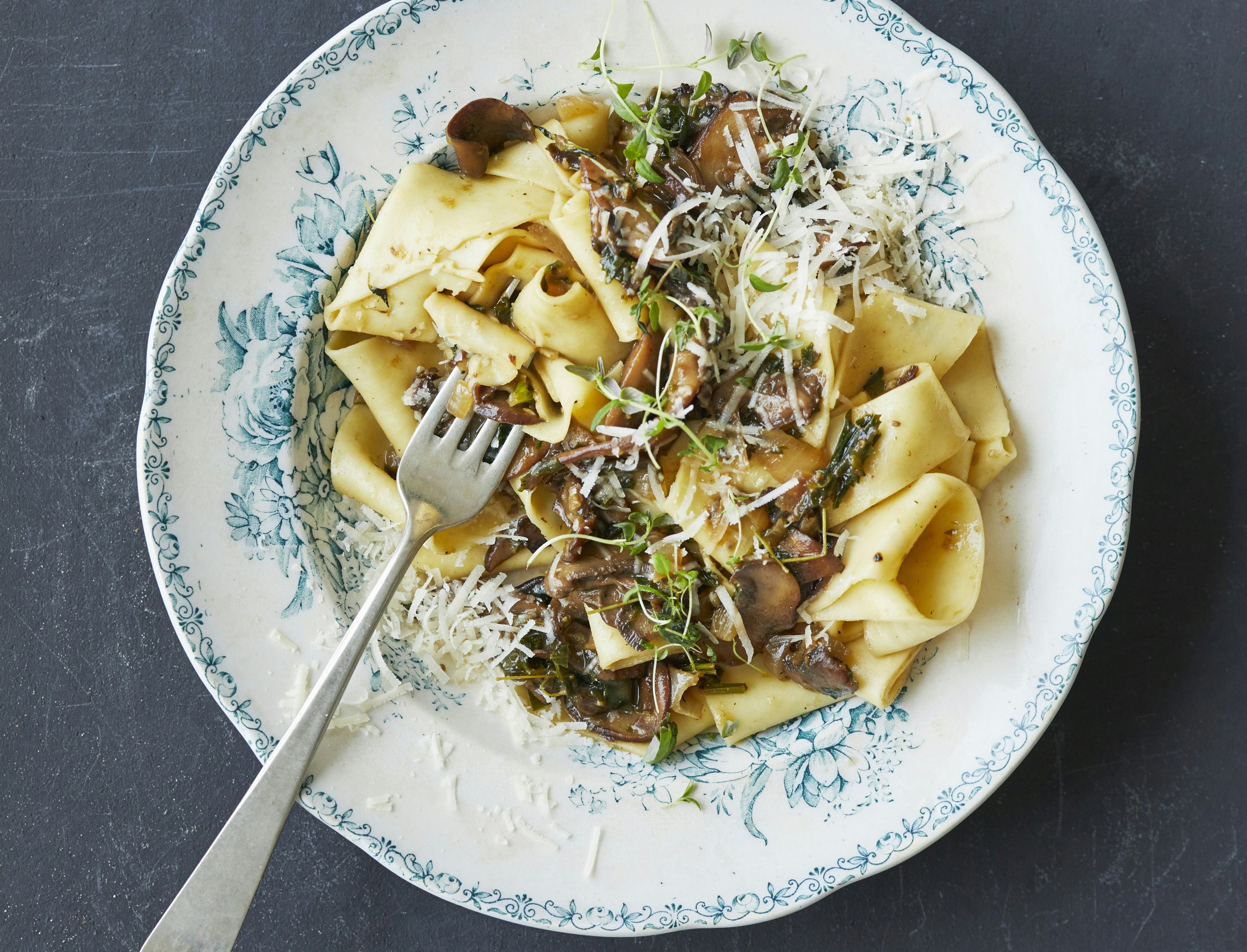 Pappardelle med svamperagout
