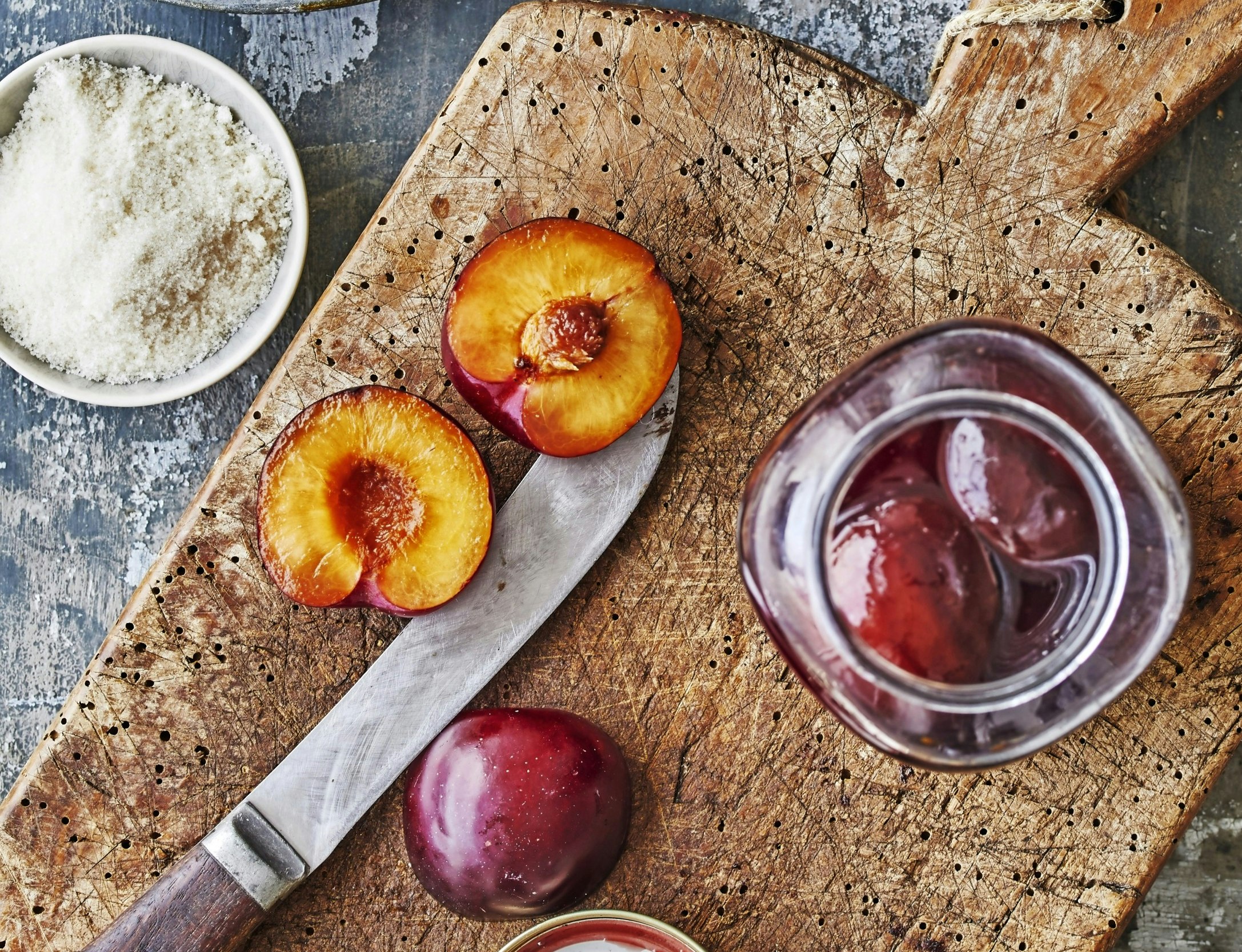 Portvinssyltede blommer