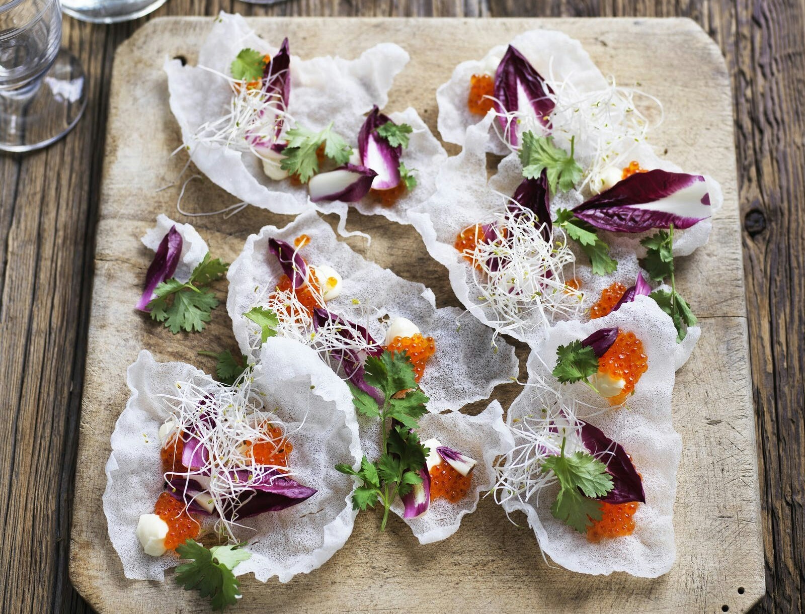 Puffet rispapir med rogn