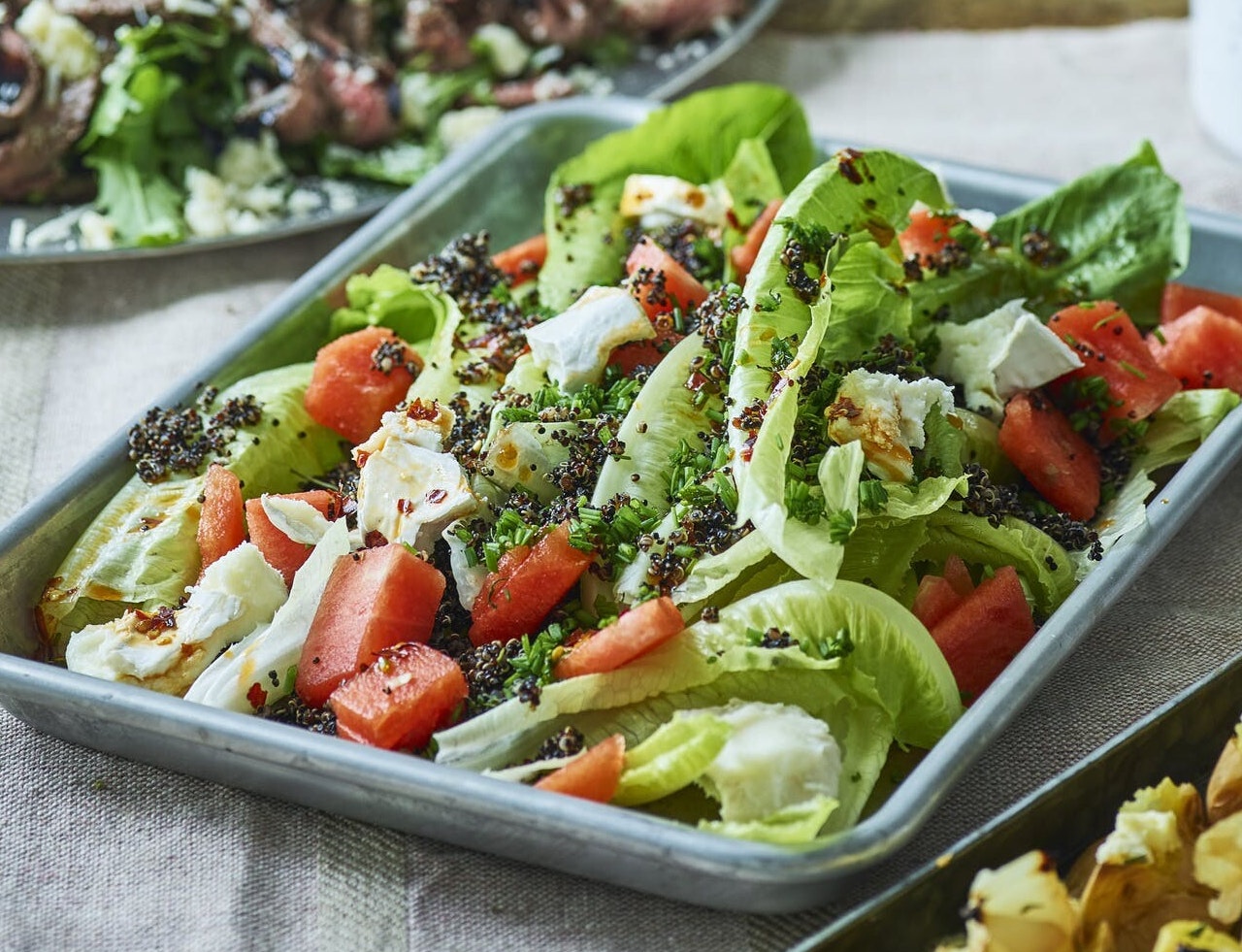 Salat med quinoa, vandmelon og gedeost