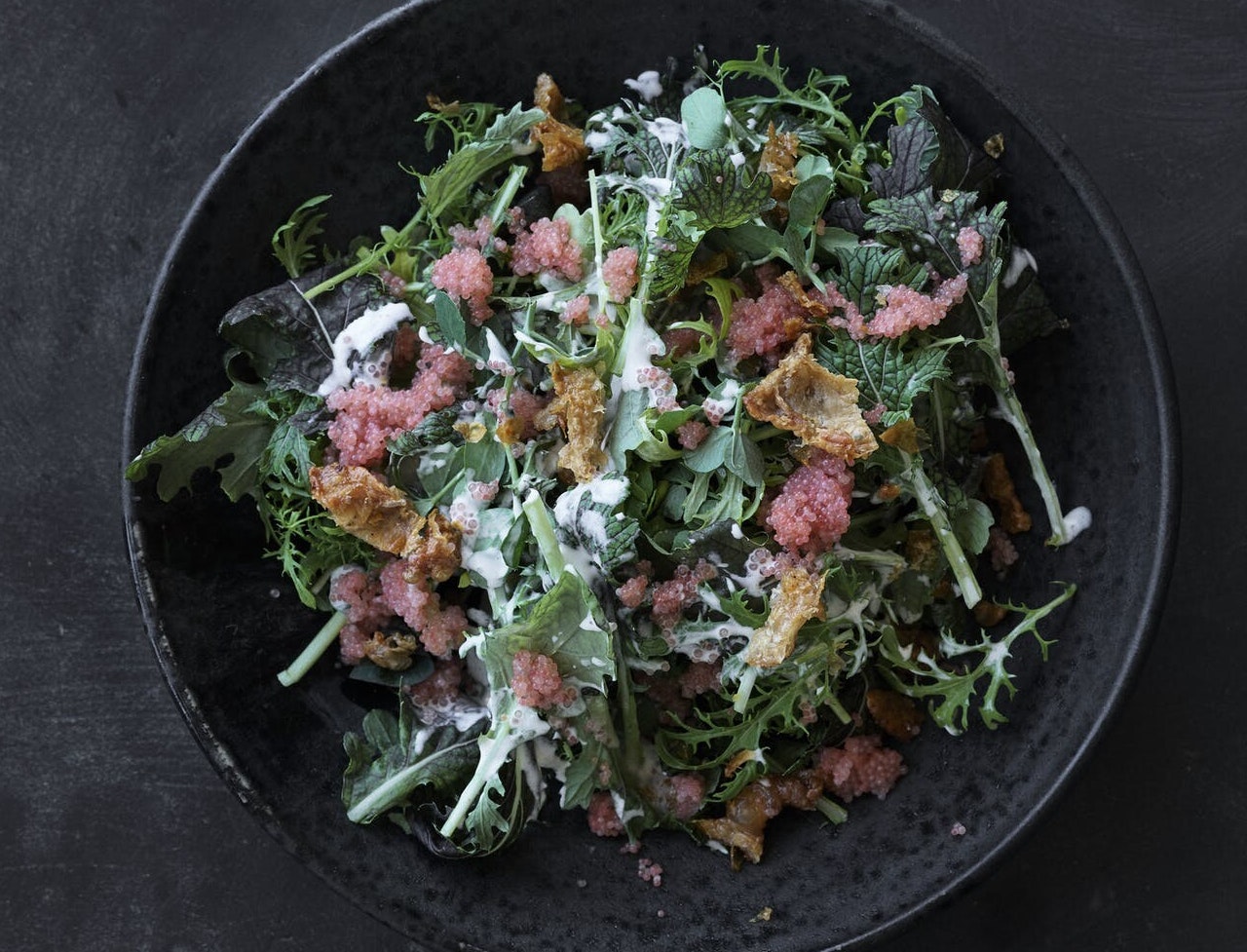 Salat med stenbiderrogn og mormordressing