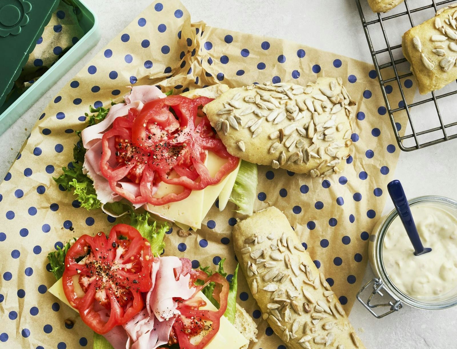Sandwich med skinke og ost