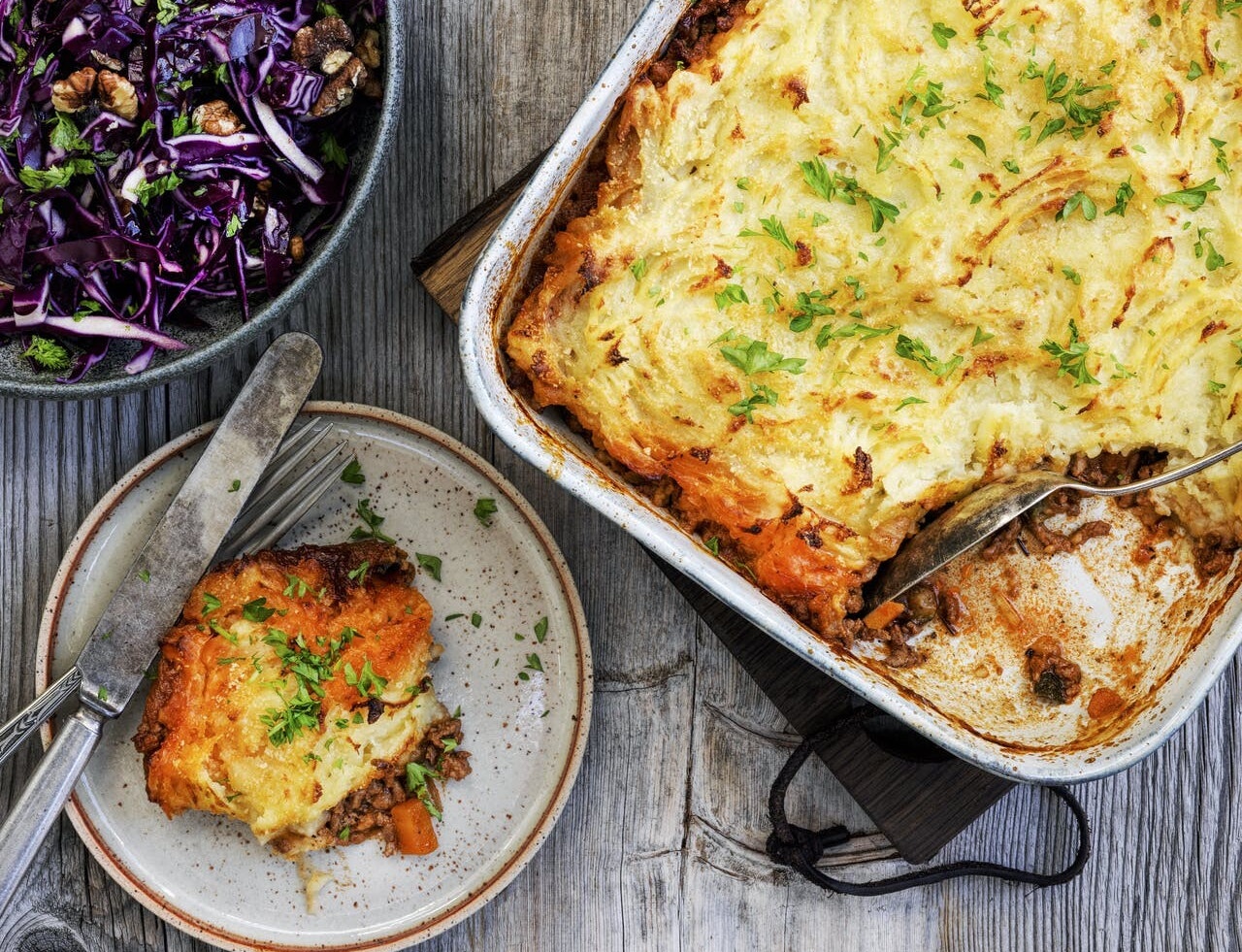 Shepherd's pie med oksekød