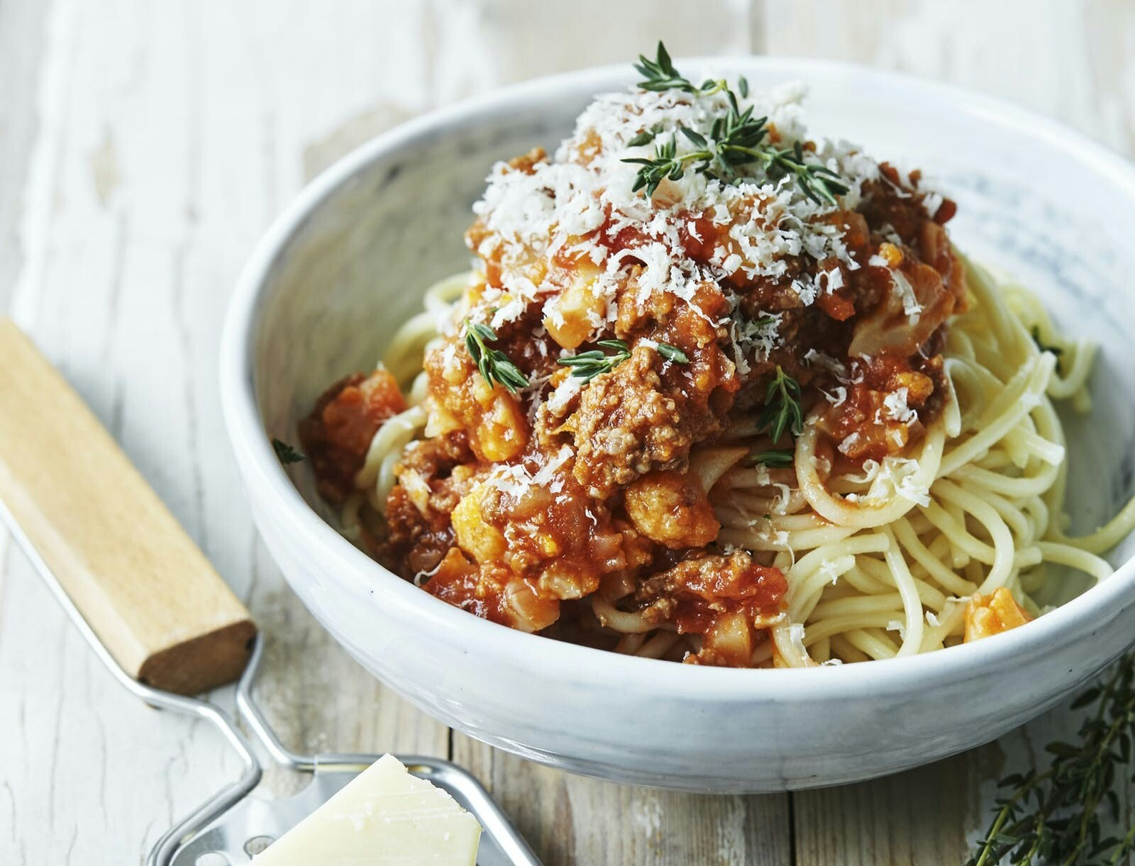 Spaghetti med lammekødsauce