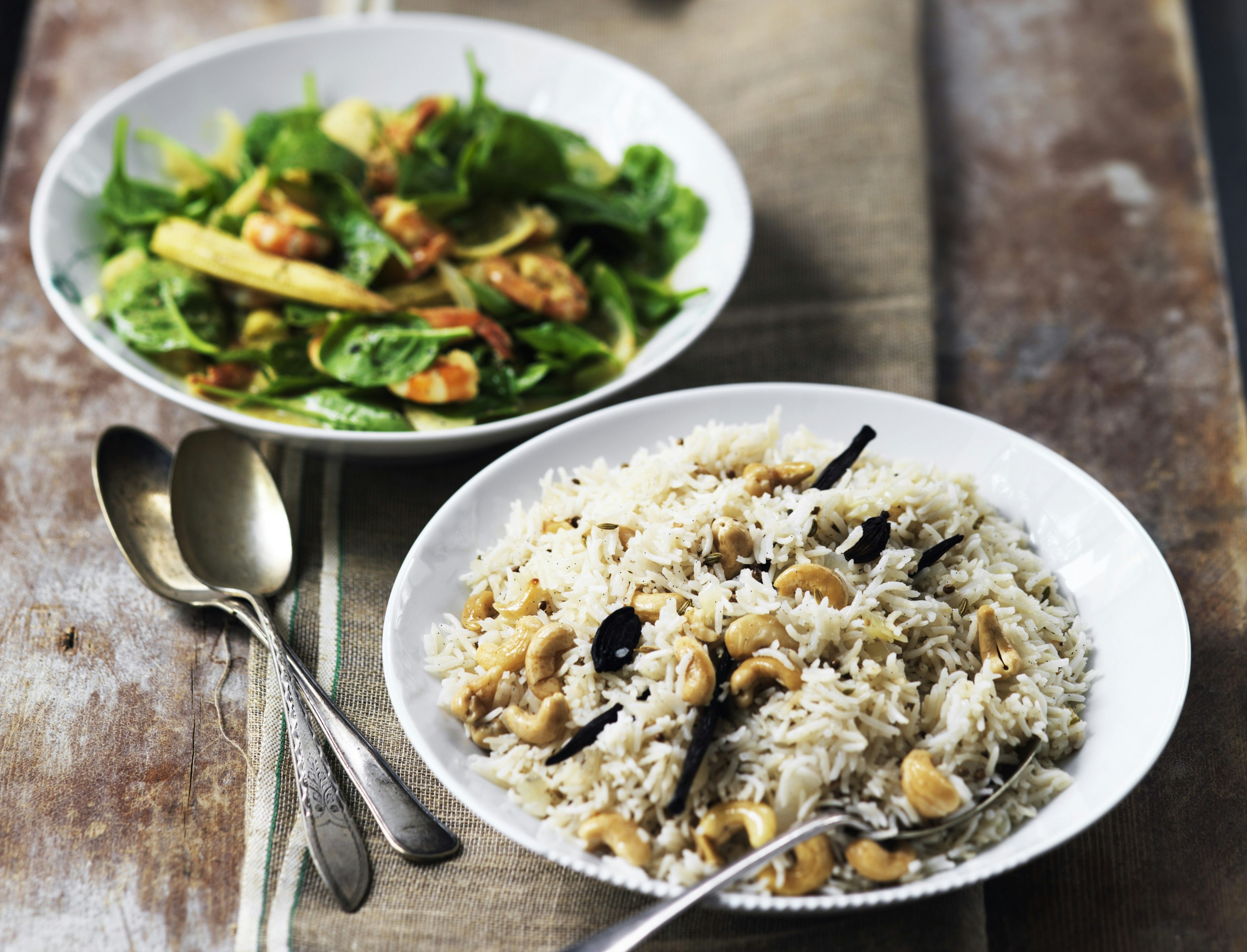 Tigerrejer i karry og kokos