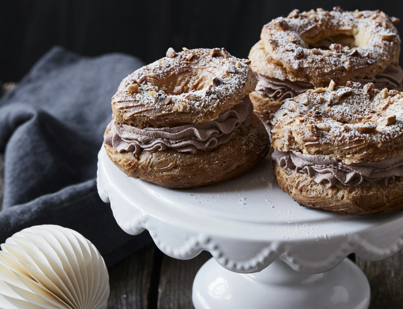 Vandbakkelseskranse med nutellaskum