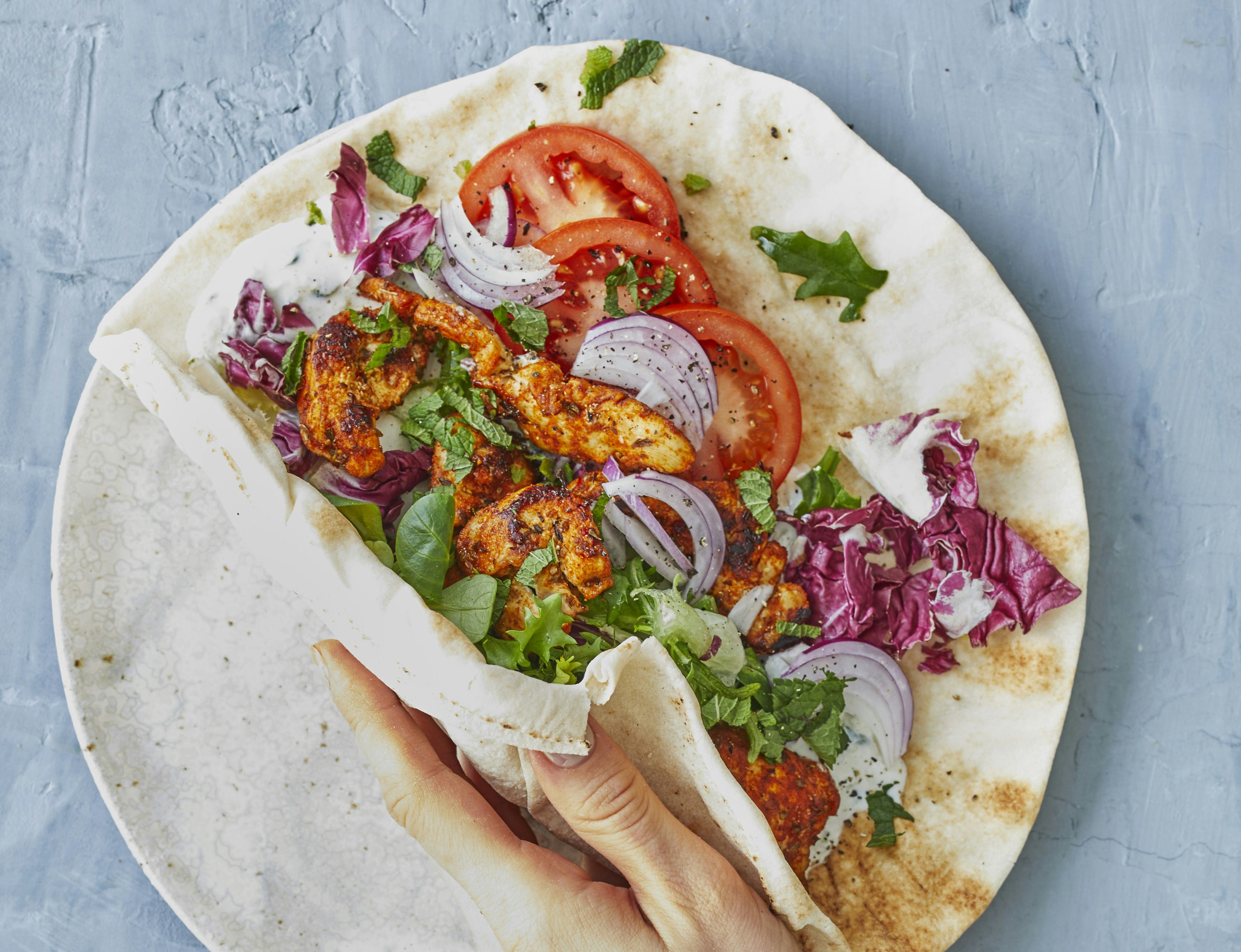 Wraps med gyros-kylling