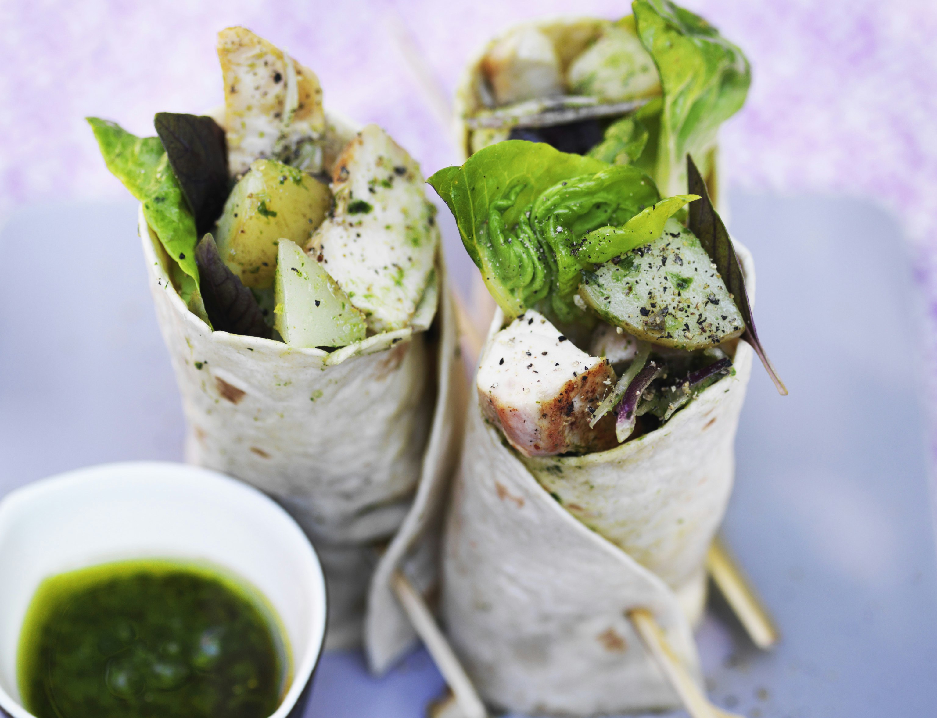Wraps med kylling og kartofler